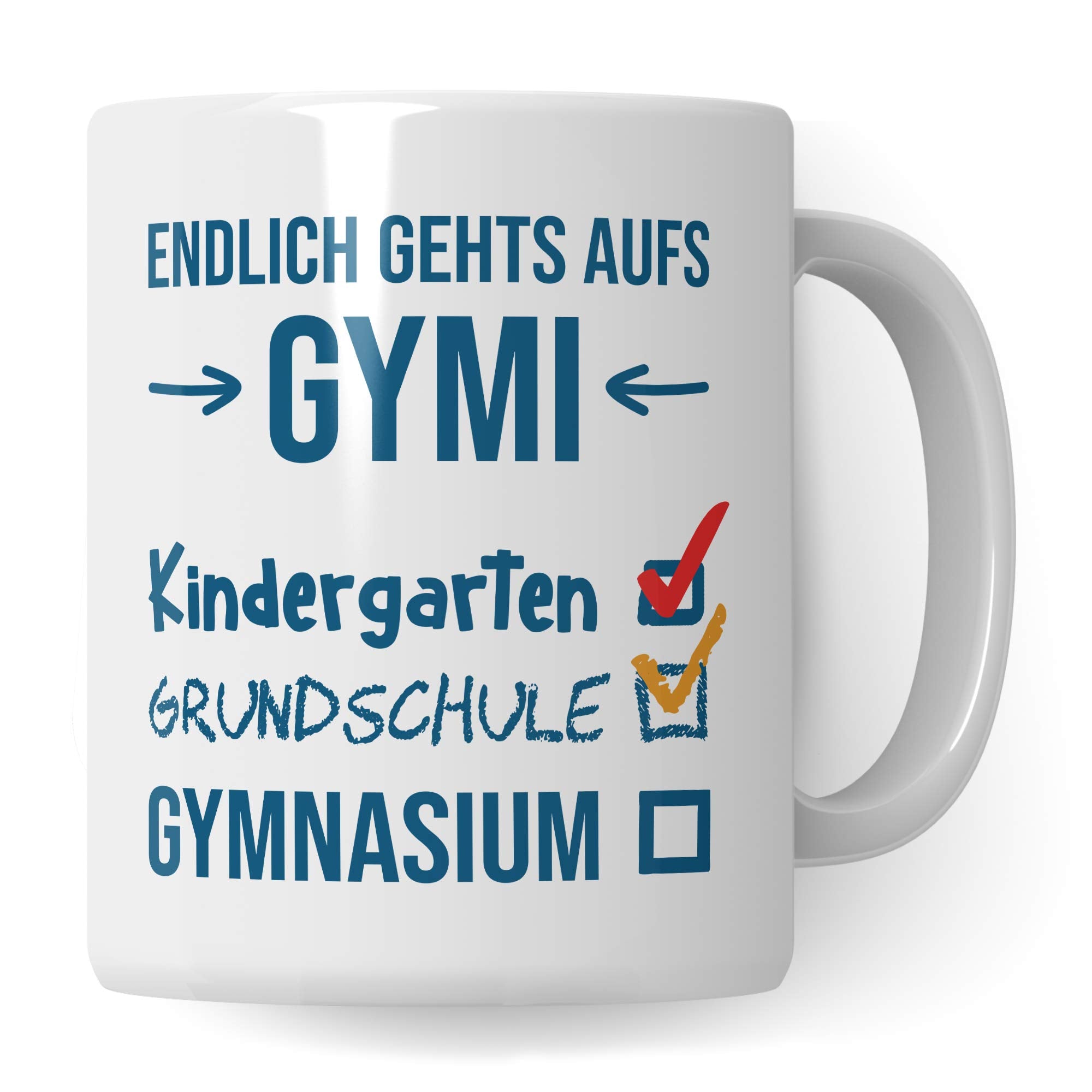 Pagma Druck Gymnasium Übertritt Tasse, Grundschule Gymnasium Übergang Geschenk, Becher Geschenkidee 5. Klasse Gymnasiast, Kakaobecher Schule Schüler