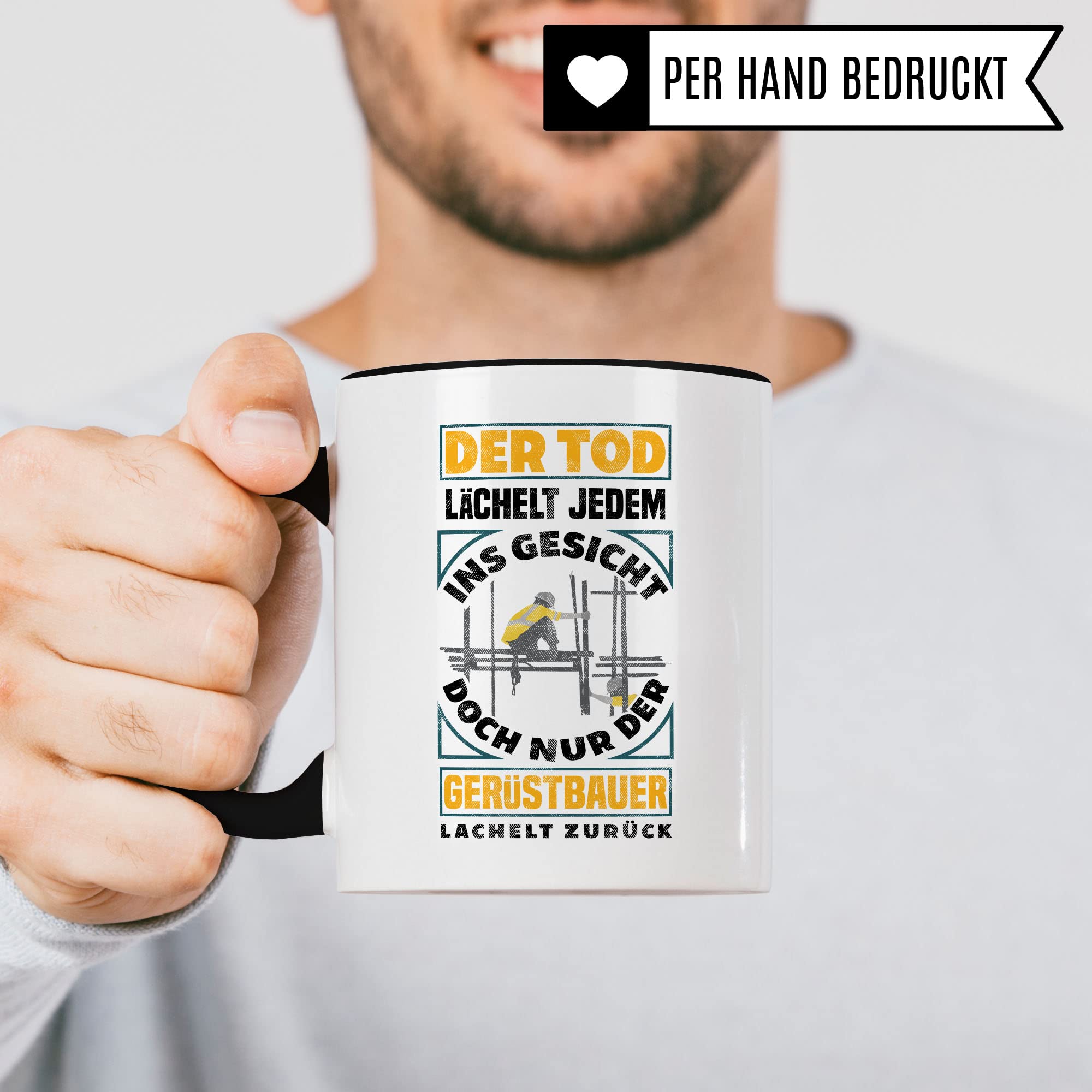 Gerüstbau Tasse Geschenkidee Bauarbeiter Kaffeetasse Humor Witz Geschenk für Gerüstbauer Kaffeebecher Bau Becher