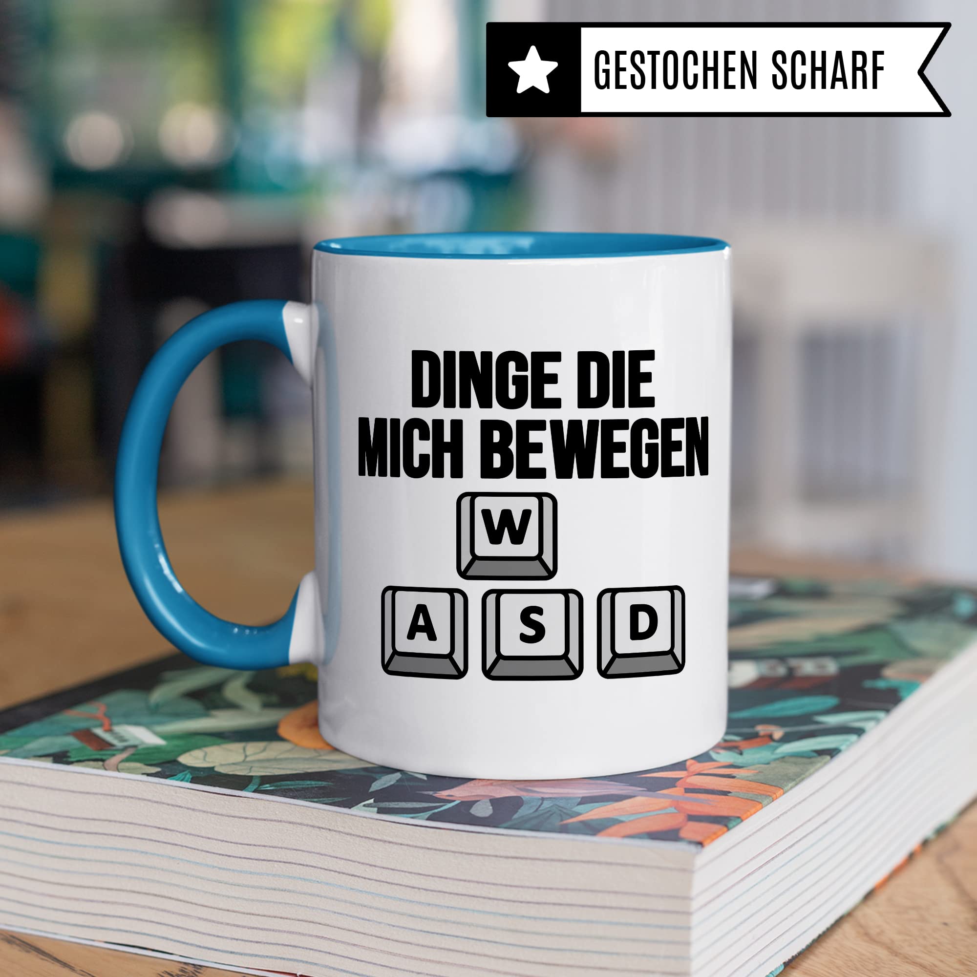 Gaming Tasse, Dinge die mich bewegen Kaffeetasse für Gamer Zocker Computerspieler Kaffee-Becher Geschenk Geschenkidee Nerd Teetasse mit Spruch lustig Gaming-Fans Computer-Spiele zocken