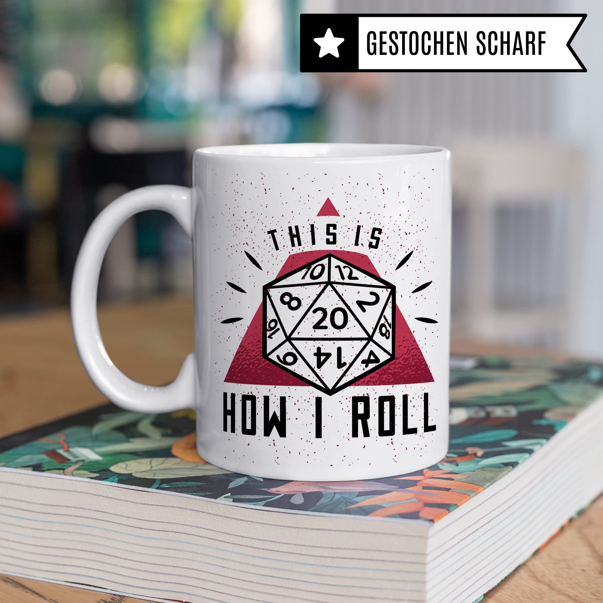 DnD Roleplay Tasse, This is how I roll Spruch, Rollenspiel Spruch D20 Dice Geschenkidee, Pen & Paper Tabletop D20 Würfel Motiv - RPG Dungeon Kaffee-Becher