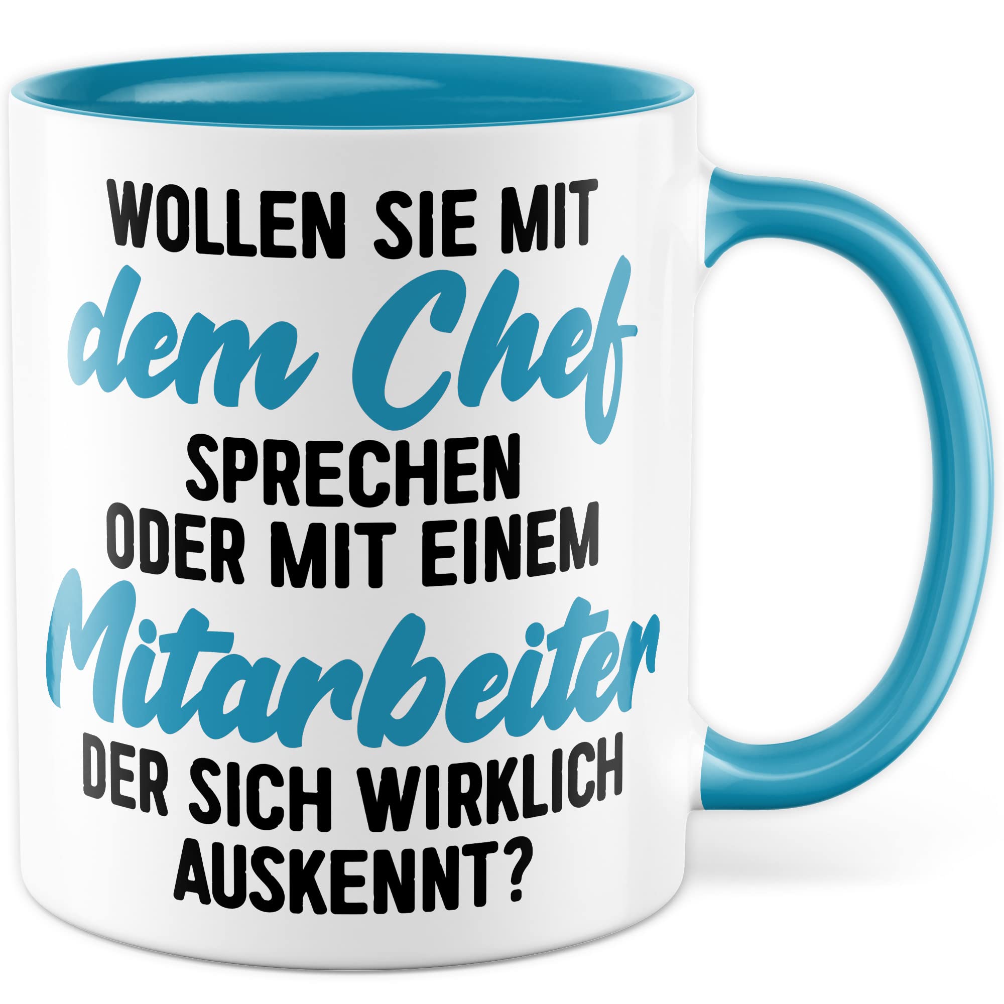 Tasse fürs Büro lustige Kaffeetasse mit Spruch Mitarbeiter Kaffee-Becher mit Humor Geschenk Kollegen Kollegin Geschenkidee Arbeit Schreibtisch Chef Boss Humor Teetasse