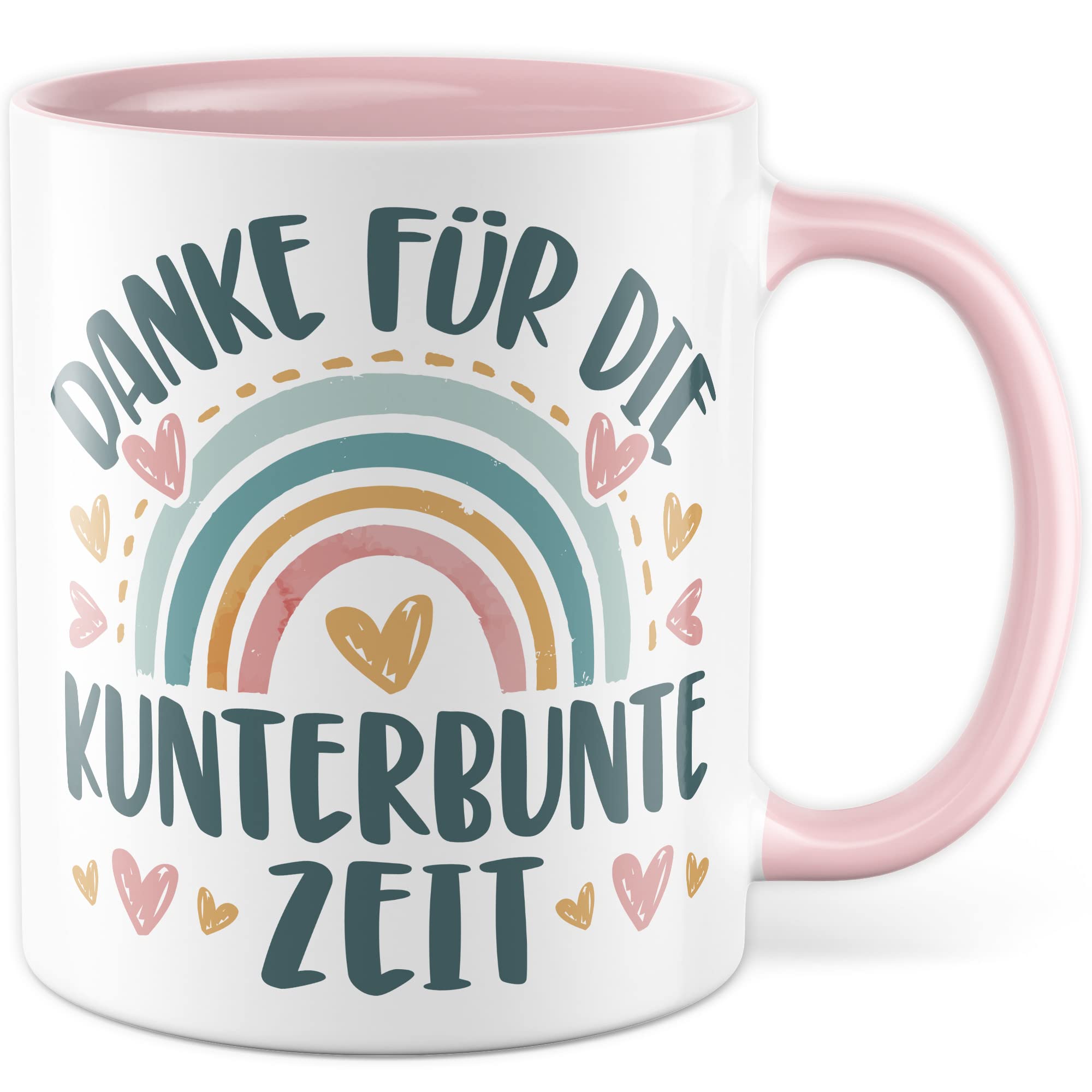 Tasse Dankeschön Erzieher, Danke für die kunterbunte Zeit Geschenk Geschenkidee Kaffeetasse mit Spruch Kaffee-Becher Lieblings-Mensch bedanken Dankesehr Dankbarkeit Erzieherin