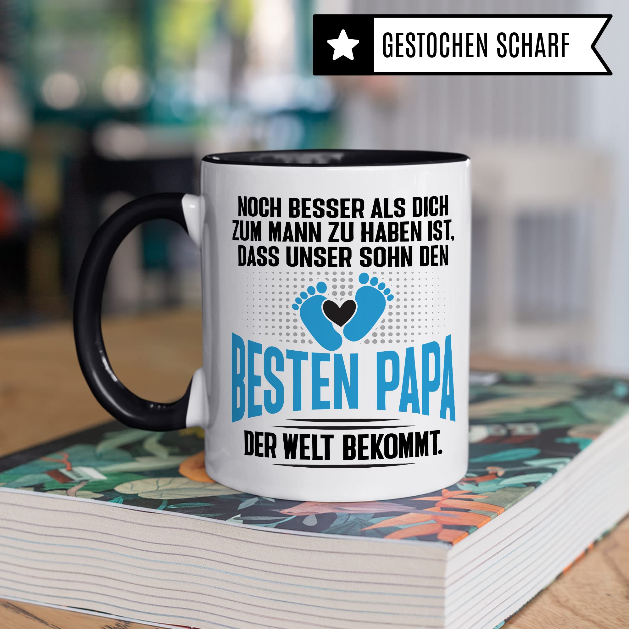 Tasse Papa Geschenk - werdender Papa Schwangerschaft - Noch besser als dich zum Mann zu haben ist, dass unser Sohn den besten Papa der Welt bekommt - Ehemann werdender Vater Kaffee-Becher