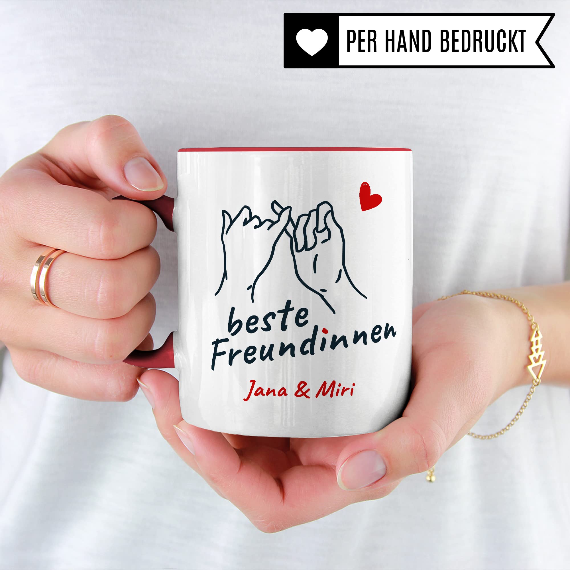 Beste Freundinnen Tasse personalisierbar Custom Freundin Kaffeetasse BFF Kaffee-Becher Frauen Geschenk-Idee Freundschaft persönlich