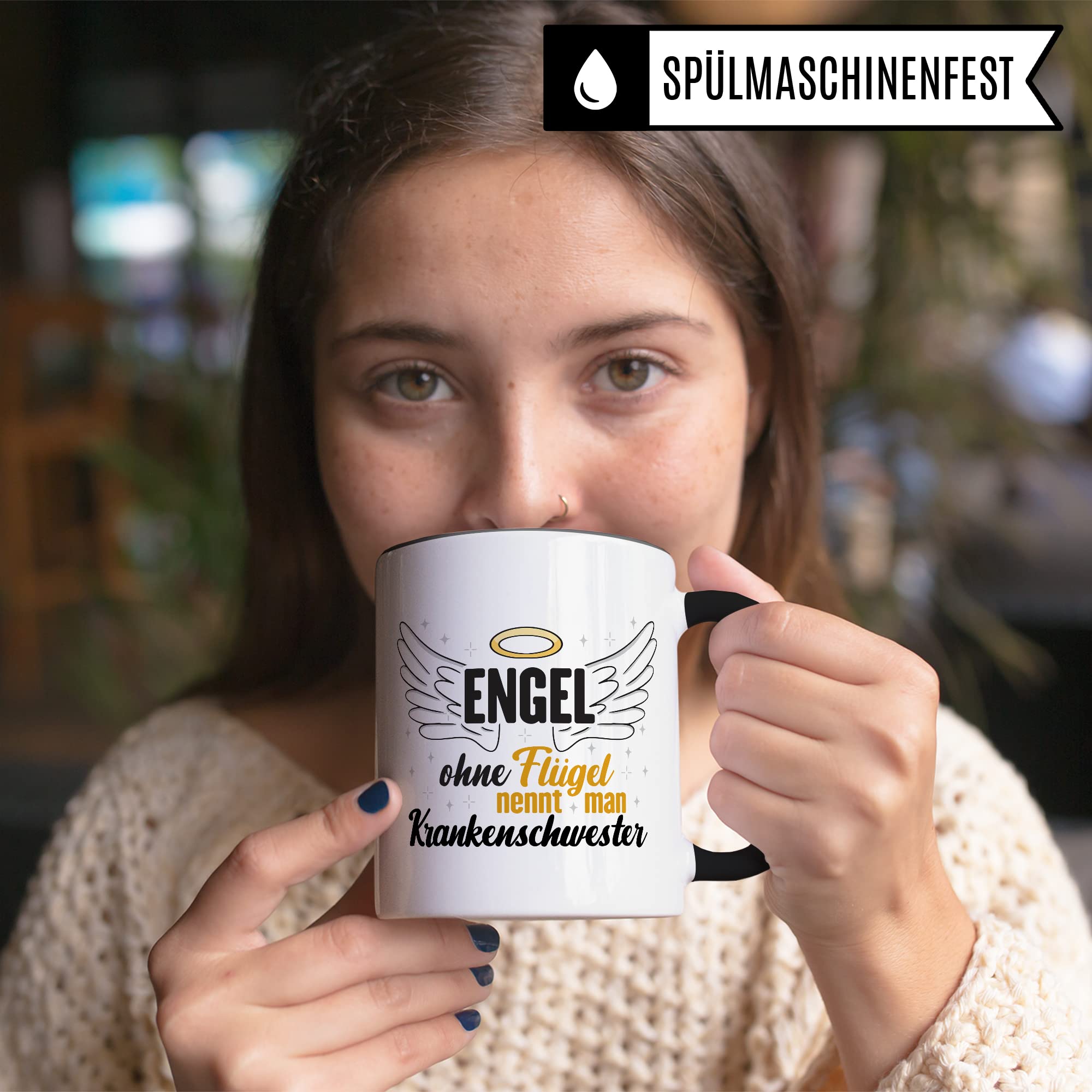 Krankenschwester Tasse, Engel ohne Flügel nennt man Krankenschwester, Krankenschwester Geschenk Medizinische Fachangestellte Arzthelferin Kaffee-Becher