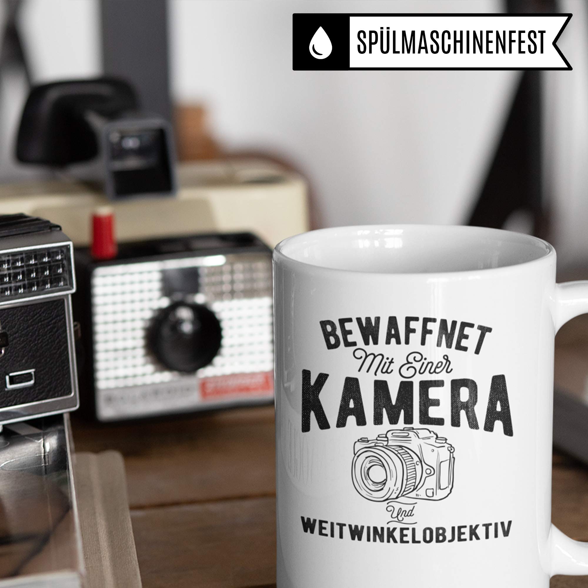 Pagma Druck Kamera Tasse, Geschenkideen für Fotografen Kaffeebecher, Fotografieren Fotografie Objektiv Fotograf Becher, Geschenke für Fotografen Kaffeetasse Kameramann