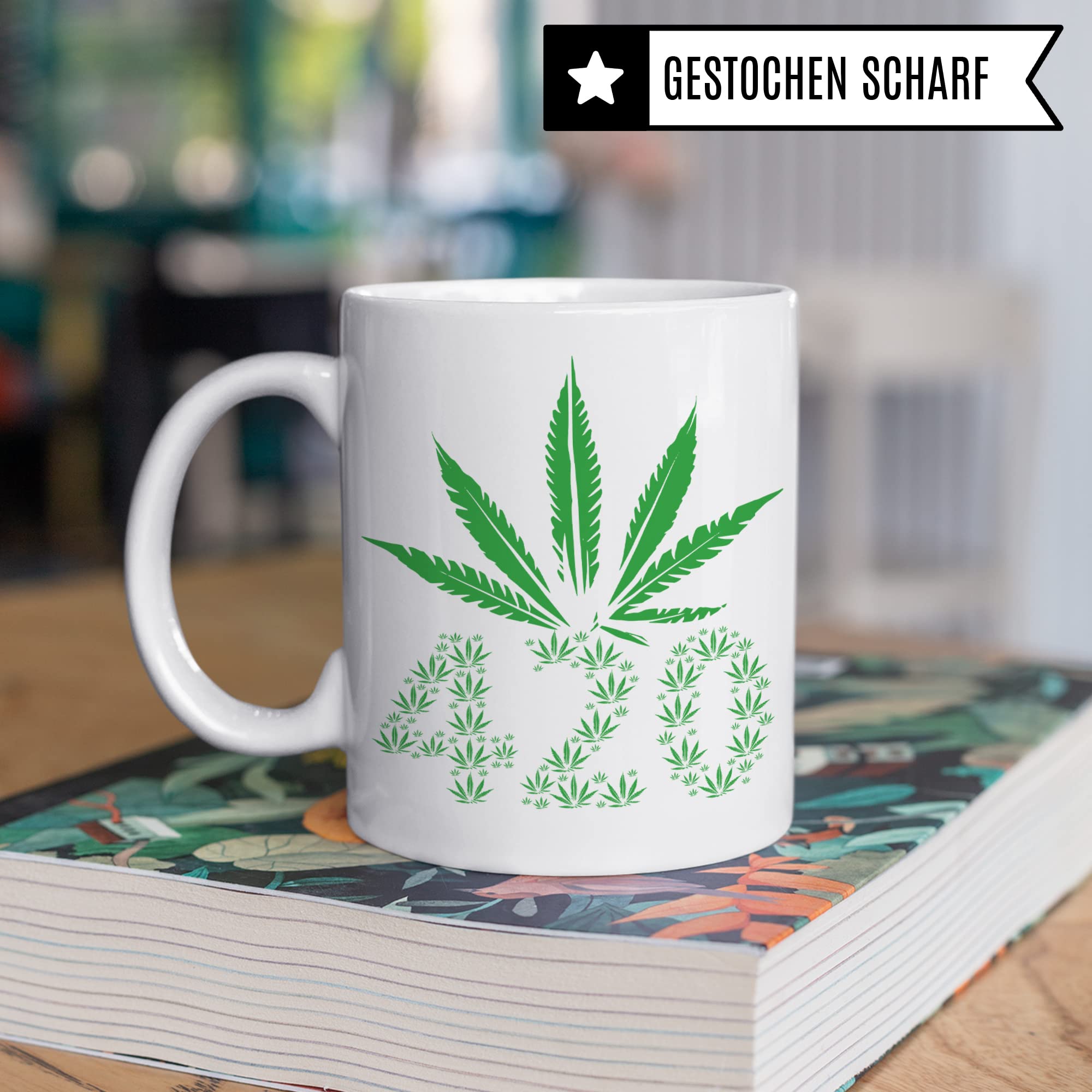 420 Tasse Weed Cannabis Tasse Kiffer Geschenk lustig Stoner Kaffeetasse mit Cannabis Motiv Kiffer Geschenkidee Marihuana Kaffeebecher Teetasse