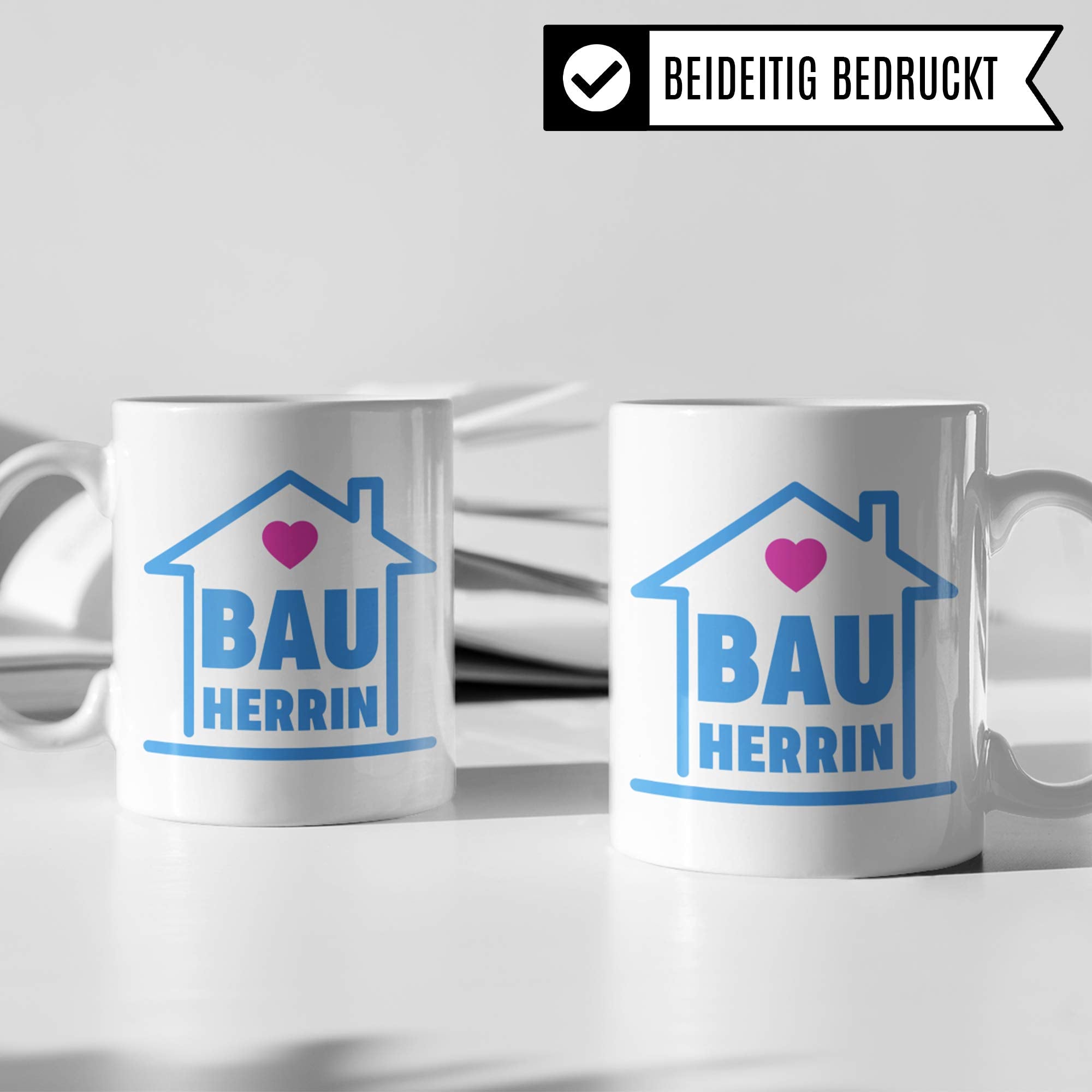 Pagma Druck Bauherrin Tasse, Mitbringsel Geschenke zum Richtfest, Becher Einweihungsfeier Einweihung Bauherr Frau, Geschenkideen zum Richtfest, Baustelle Häuslebauer Hausbau Humor