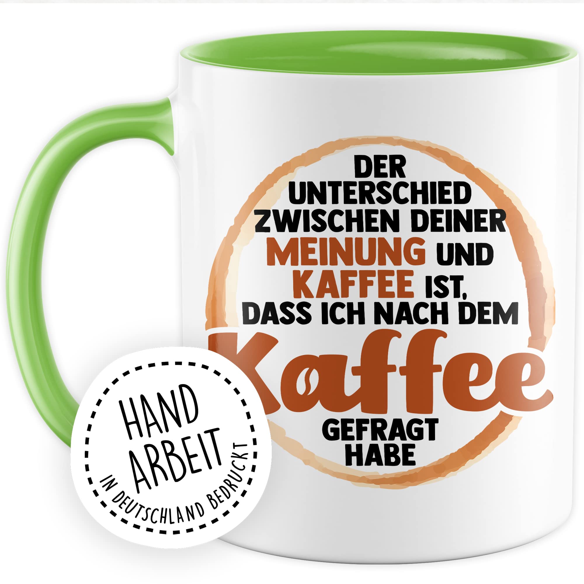 Tasse lustig Kaffeetasse mit Spruch Unterschied zwischen Kaffee und deiner Meinung Kaffee-Becher lustig Witz Teetasse Geschenk Humor Geschenkidee Sarkasmus Büro Zuhause