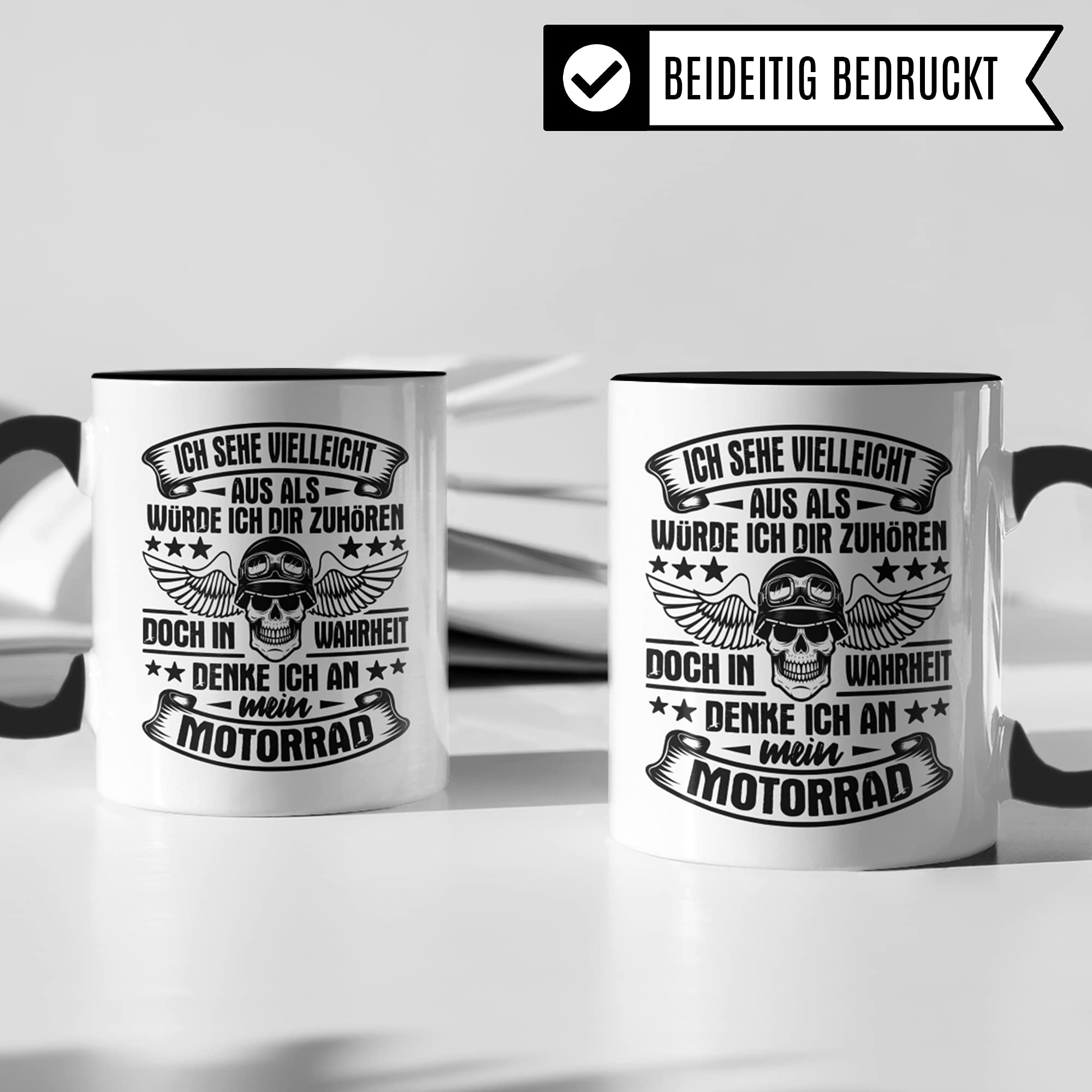 Motorrad Tasse Männer - Geschenk für Motorradfahrer Mototrradfans - Kaffeetasse Sprüche Biker Herren - Kaffeebecher Bike Geschenkidee