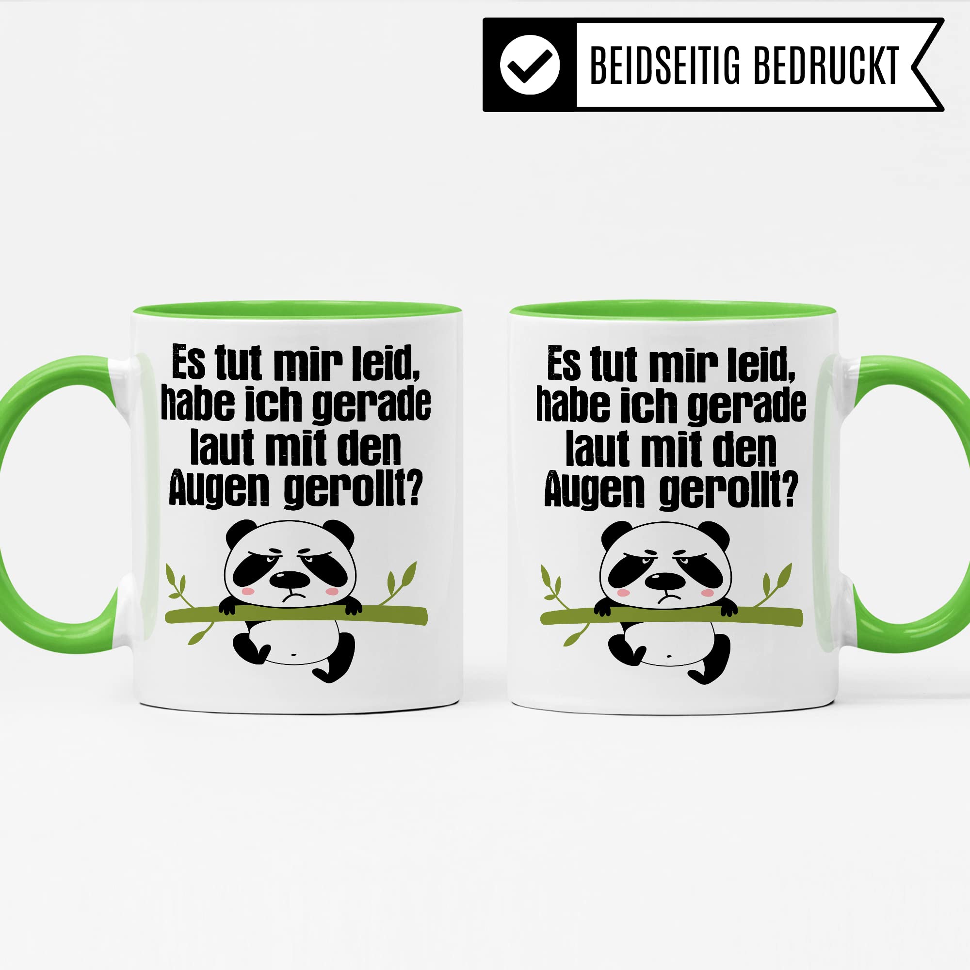 Tasse witzig Lustig Kaffeetasse Tasse fürs Büro Panda Tasse Augen rollen Spruch Kaffee-Becher Tassen Sprüche Witz Cool Kollegin Geschenk Geschenkidee
