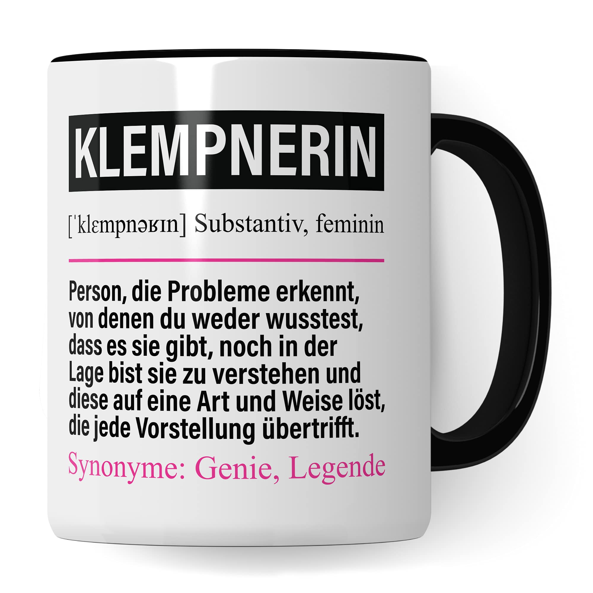 Klempnerin Tasse lustig, Klempnerin Geschenk Beruf, Spruch Installateurin Geschenkidee, Kaffeetasse Beruf Klempnerei Kaffeebecher Teetasse Becher