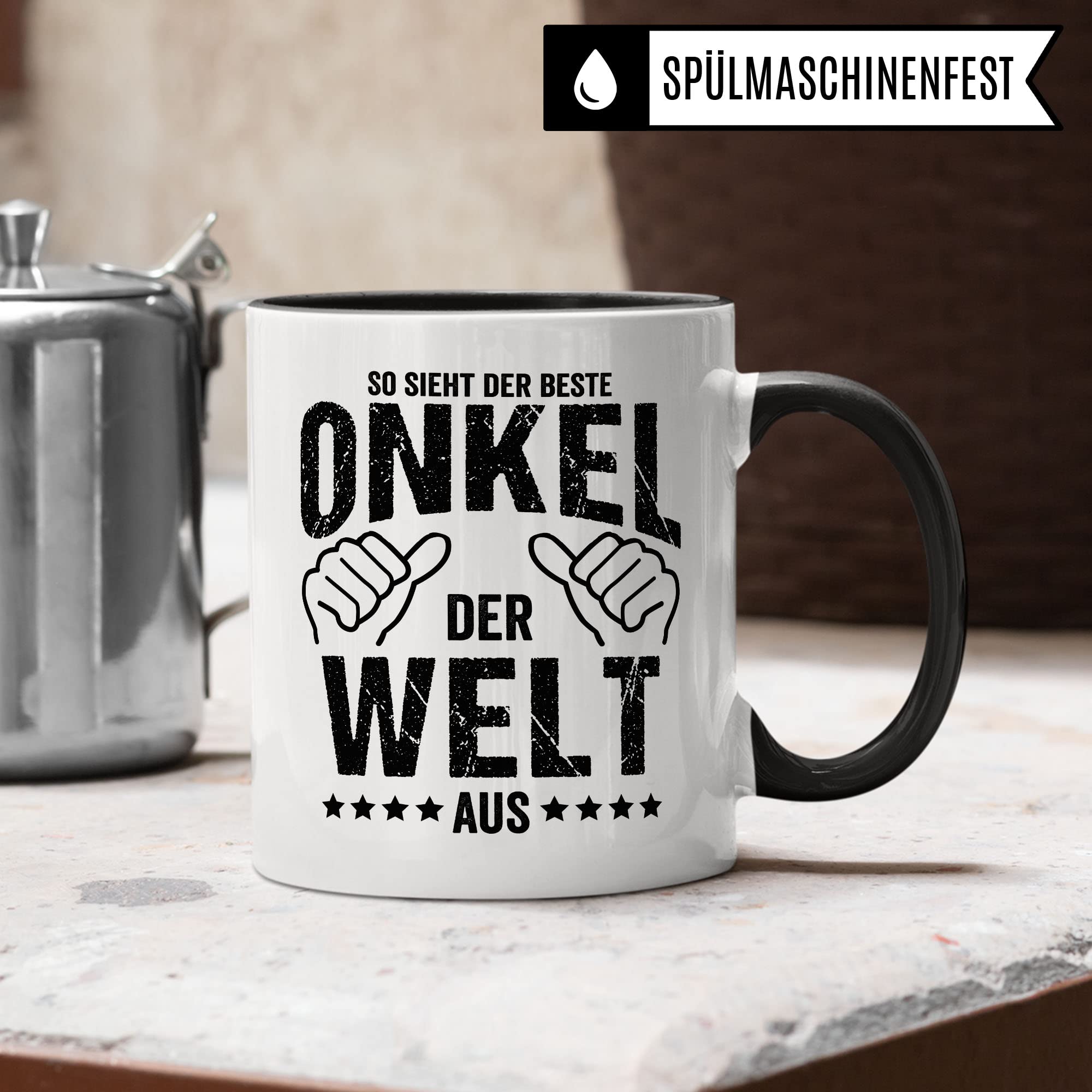 Patenonkel Tasse Geschenkidee Kaffeetasse Humor Witz Geschenk für Onkel Kaffeebecher Familien Becher