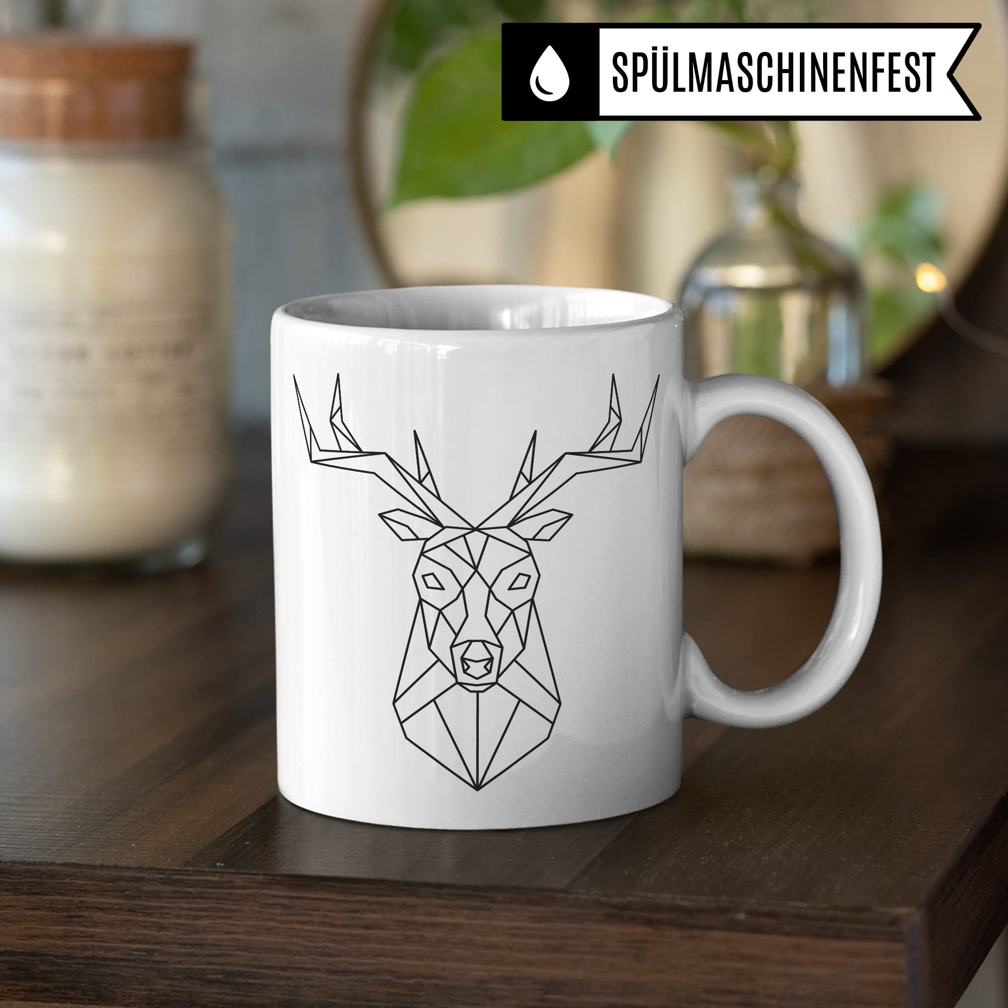 Hirsch-Motiv, hochwertiges Design Tasse Geschenk Hirsch-fans, Fuchs-Tasse Motiv, Geschenk Kollegen, Fuchs Büro-Tasse Wald-Motiv Jäger Jagd Hisrchliebhaber Naturliebhaber