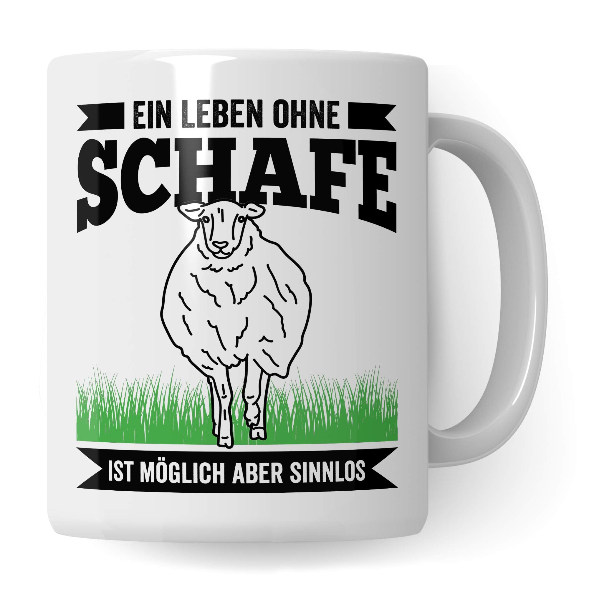 Pagma Druck Schaf Tasse Geschenk, Becher Geschenkidee für Schäfer & Schafzüchter, Kaffeetasse Schafzucht Schäferei Schäfchen Kaffeebecher