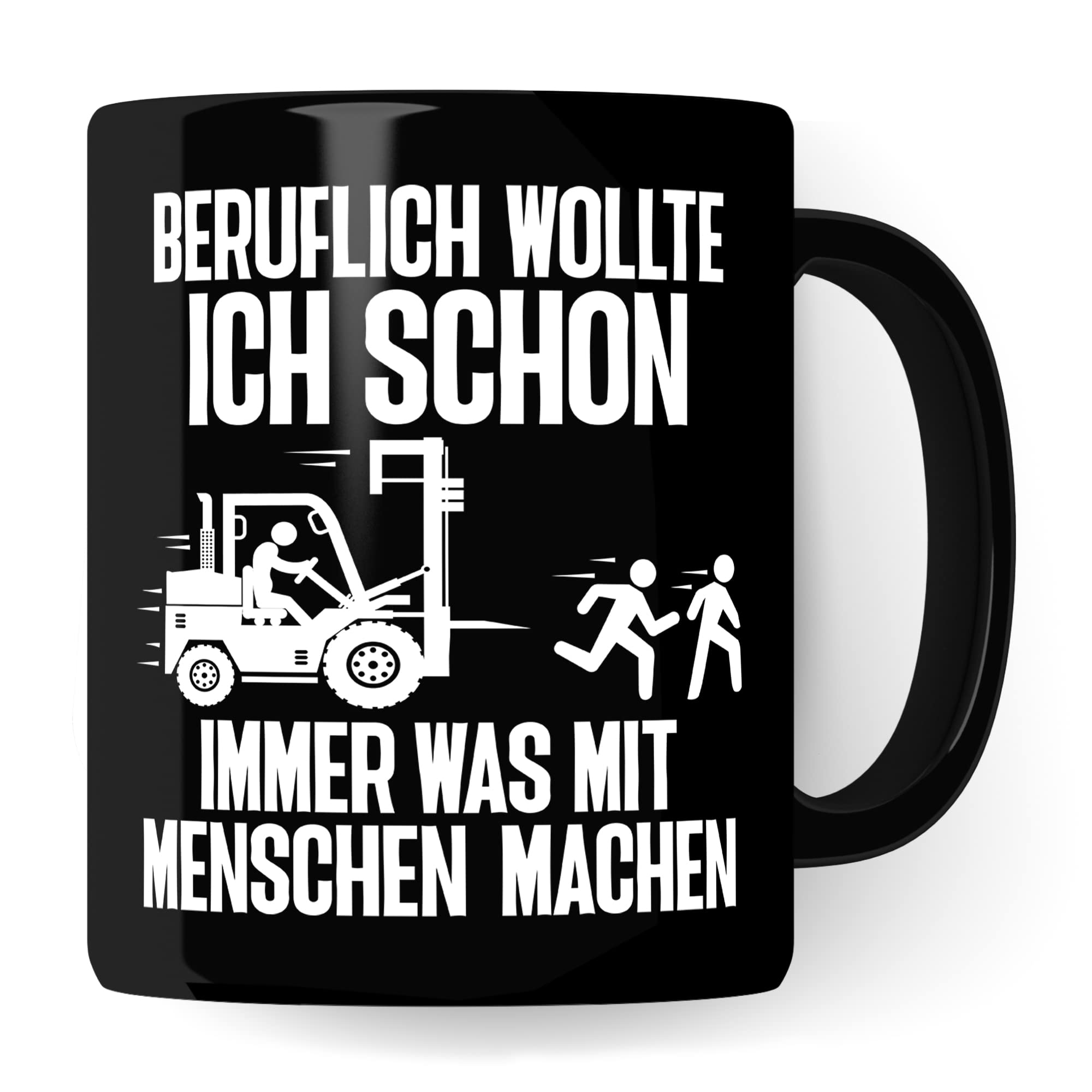 Lagerist Tasse mit Spruch lustig Staplerfahrer Geschenk Gabelstapler-Fahrer Kaffee-Becher böser Humor Kaffeebecher Lagerarbeiter Lagerlogistiker Geschenkidee