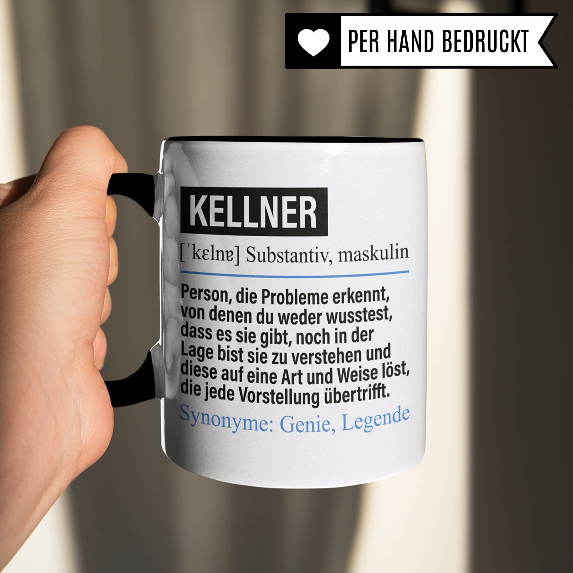 Kellner Tasse lustig, Kellner Geschenk Beruf, Spruch Bedienung Geschenkidee, Kaffeetasse Beruf Kaffeebecher Teetasse Becher