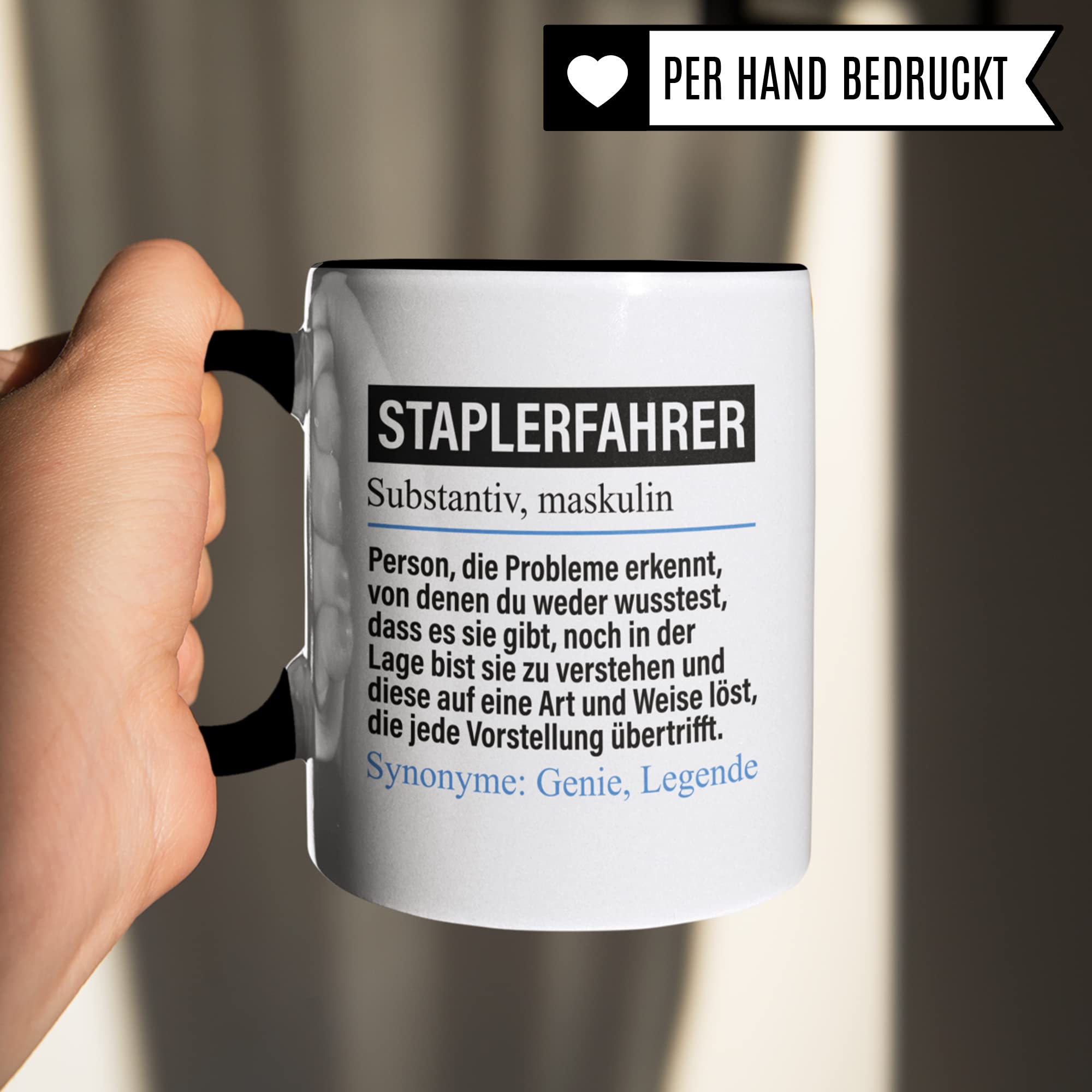 Tasse Staplerfahrer lustig, Staplerfahrer Geschenk Beruf, Spruch Kaffeebecher Stapler Fahrer Geschenkidee, Beruf Staplerfahren Kaffee-Tasse Teetasse Becher