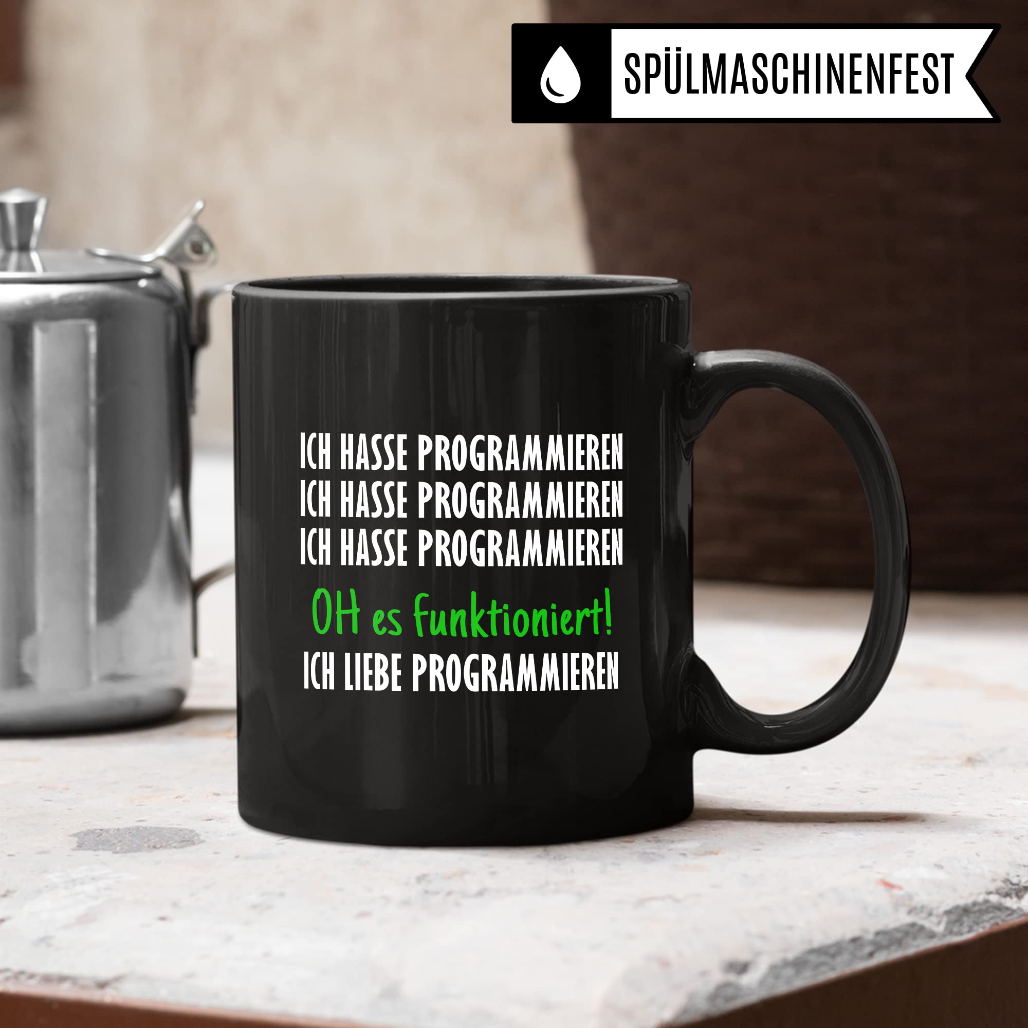 Programmieren Tasse Informatiker Kaffeetasse Informatikstudent Kaffee-Becher lustig Geschenk Sarkasmus Geschenkidee Programmierer