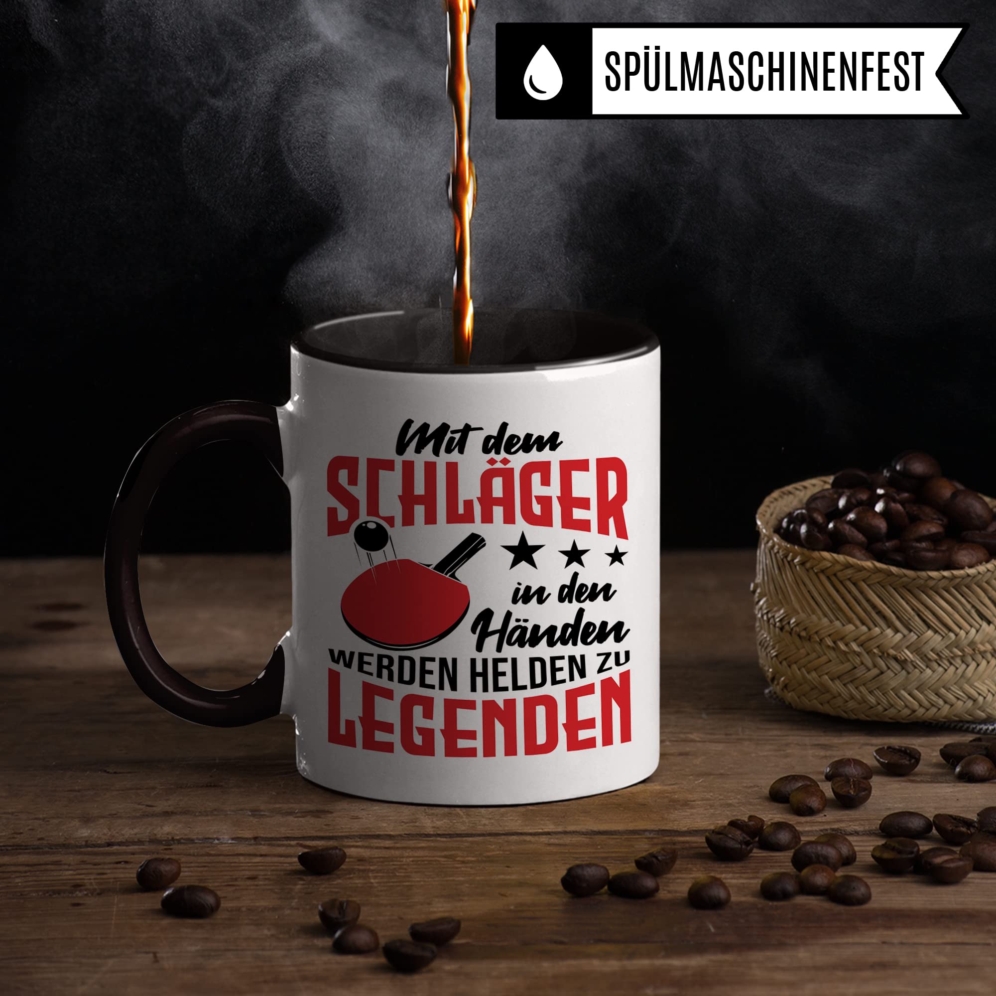 Tischtennis Tasse mit Spruch lustig, Tischtennisspieler Kaffeetasse, Kaffeetasse Humor Witz Geschenk für Tischtennisfans, Kaffeebecher für Männer Frauen, Ironie Teetasse