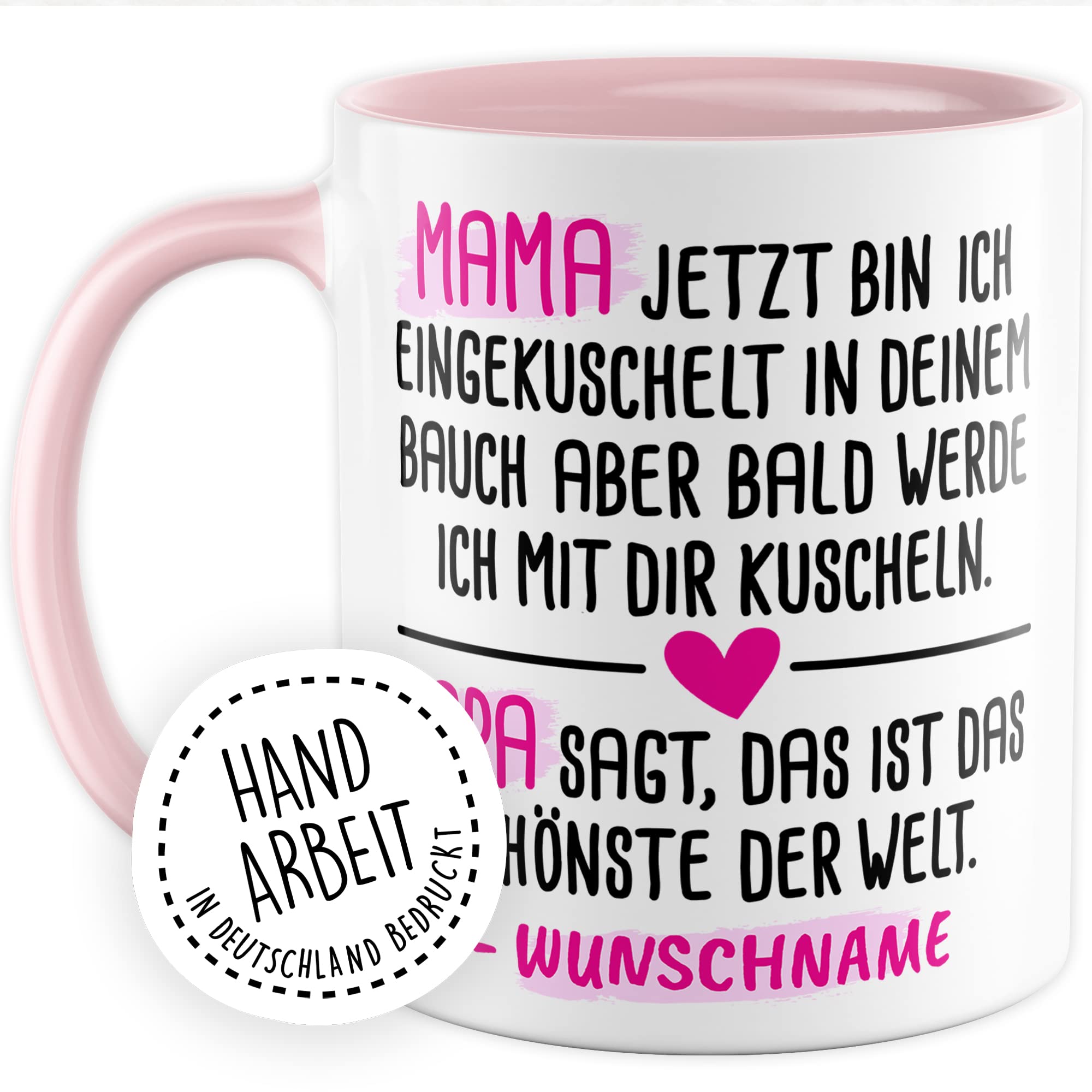 Tasse für Mama / Papa mit "dein Bäuchlein" Motiv - Geschenk für werdende Mütter & Väter