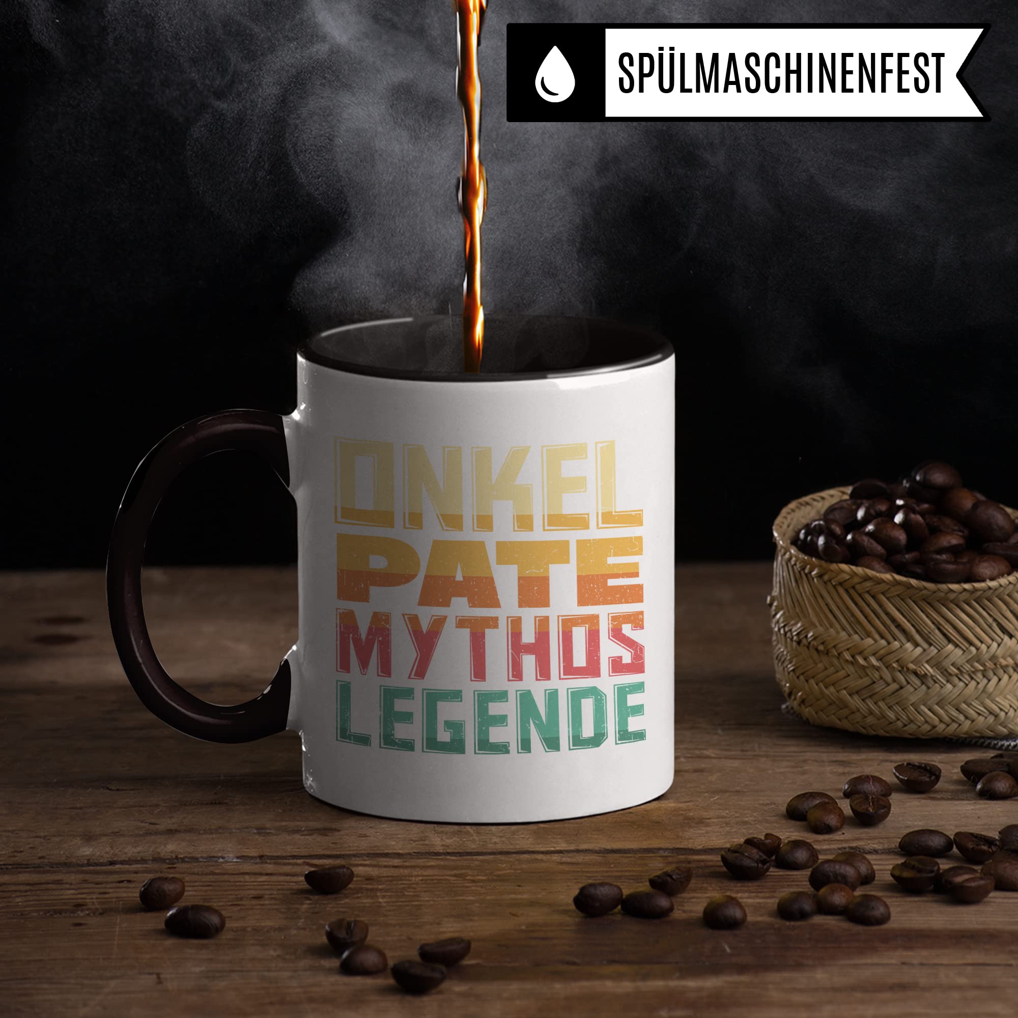 Patenonkel Tasse, Tasse mit Spruch lustig, Onkel Geschenkidee, Pate Kaffebecher, Kaffeetasse Humor Witz Geschenk für Patenonkel, Kaffeebecher für Männer, Legende Ironie Teetasse