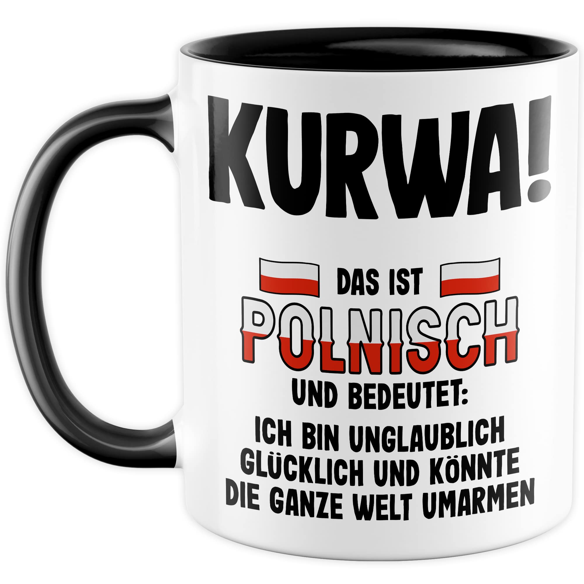 Kurwa Tasse lustige Kaffeetasse mit Spruch polnisch Kaffee-Becher Polen Witz kurwa mac Geschenkidee Pole Polin Geschenk Ostblock falsche Übersetzung Deutsch-Polnisch Sarkasmus