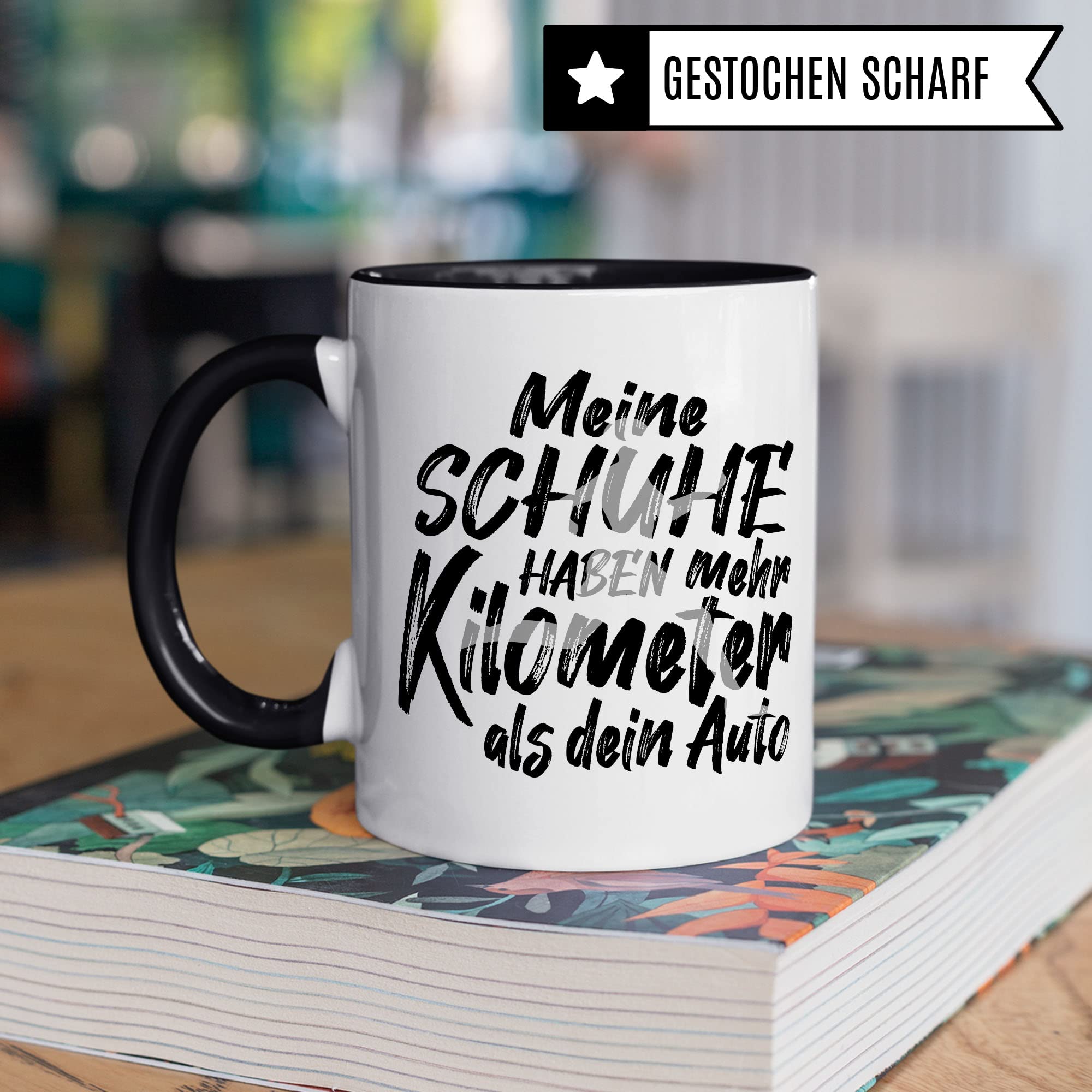 Jogger Tasse Geschenkidee Läufer Kaffeetasse Humor Witz Geschenk für Joggerin Kaffeebecher Läuferin Becher