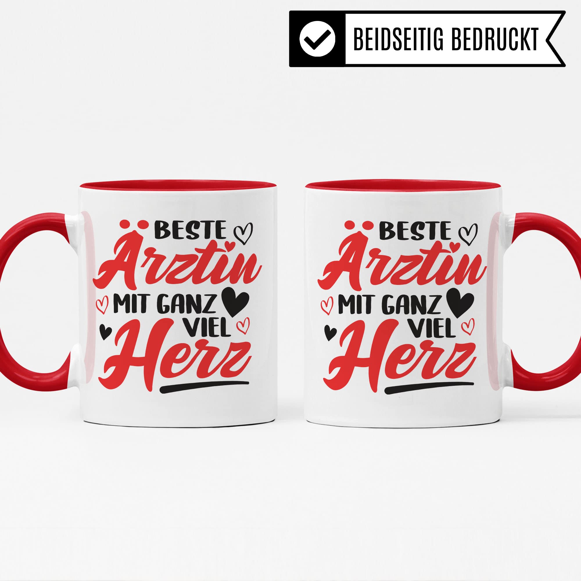 Ärztin Tasse, Beste Ärztin mit ganz viel Herz, Ärztin Geschenk Dankeschön Promotion Tasse schöner Spruch schönes Motiv Kaffeetasse Arzt Beruf, Geschenk für die besten Ärztin