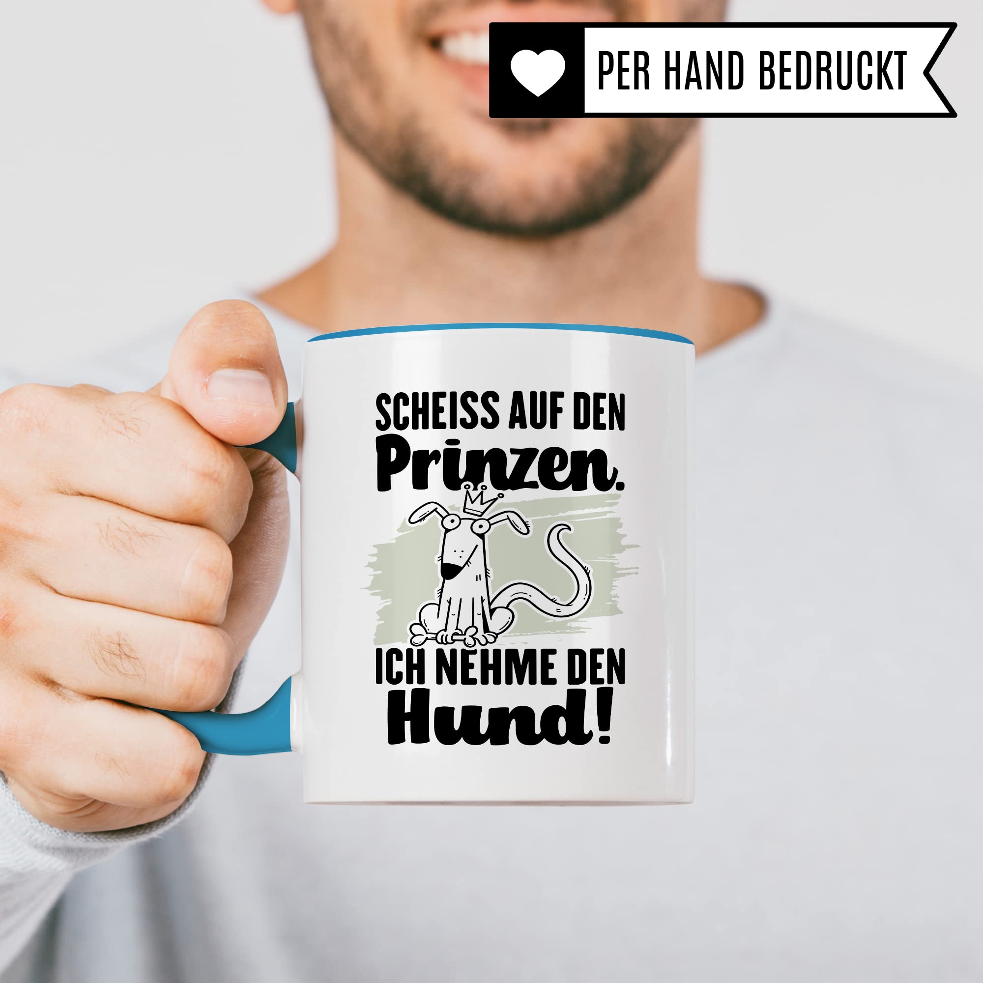 Tasse Hundemama Geschenk, Scheiß auf den Prinzen Ich nehme den Hund Geschenkidee beste Freundin Kaffee-Becher Kaffeetasse mit Spruch lustig Hundeliebhaber Single Liebeskummer