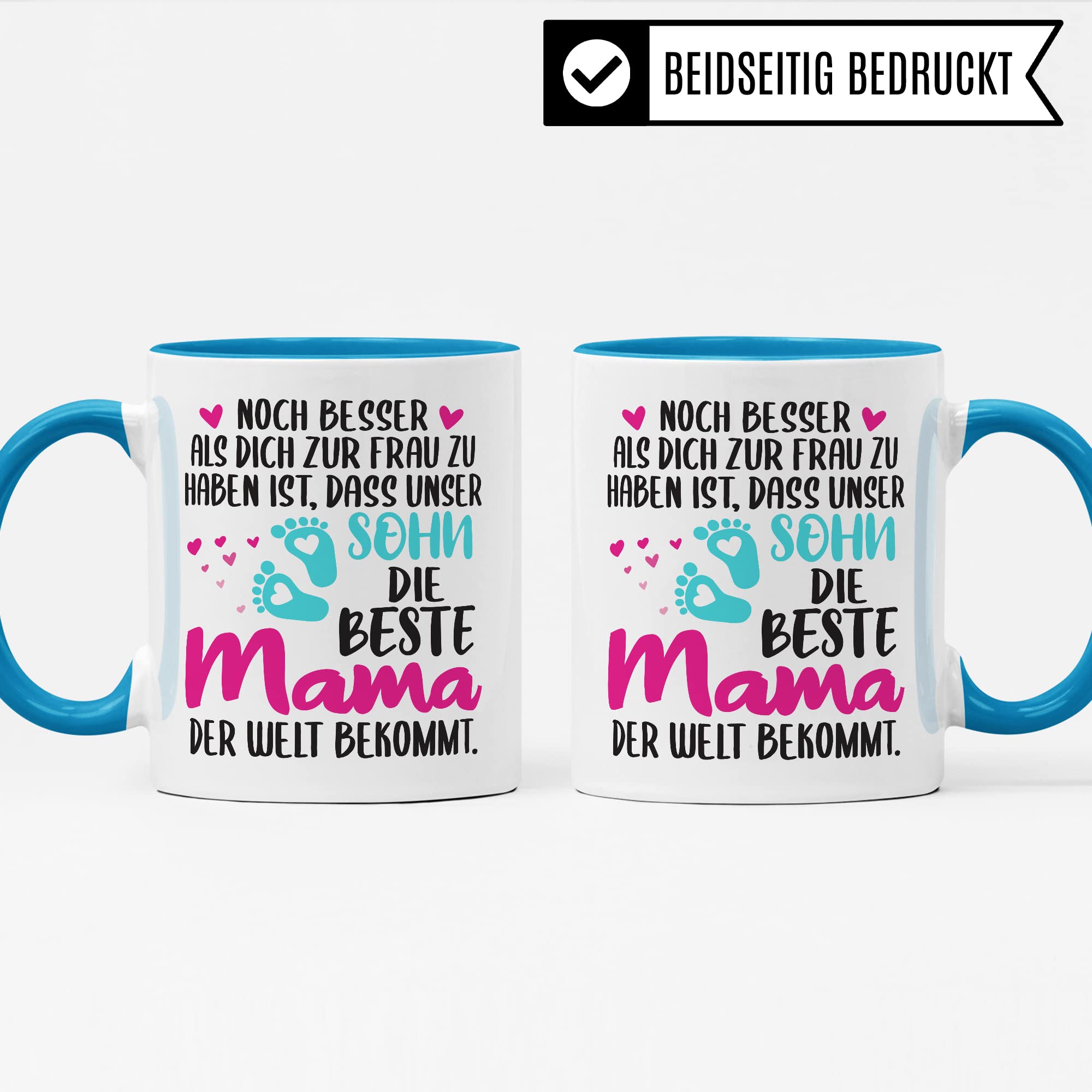 Schwangerschaft Tasse, Noch besser als dich zur Frau zu haben ist, dass unser Sohn die beste Mama der Welt bekommt, Geschenk Schwangere, Geschenkidee werdende Mutter Freundin, Mama 2023 Geschenk