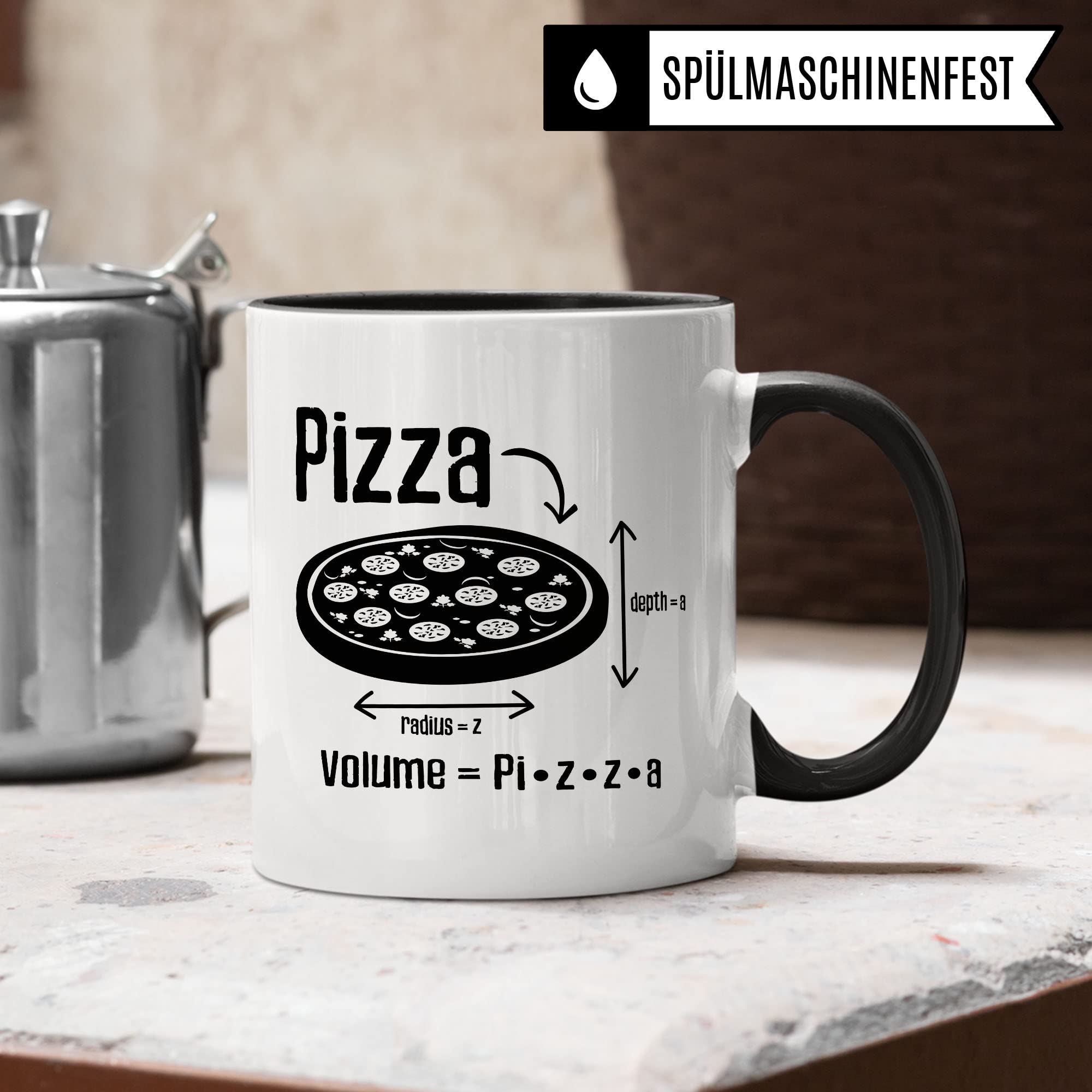 Mathe Tasse Geschenkidee Pizza Kaffeetasse Humor Witz Geschenk für Mathelehrer Mathelehrerin Kaffeebecher Mathematik Becher
