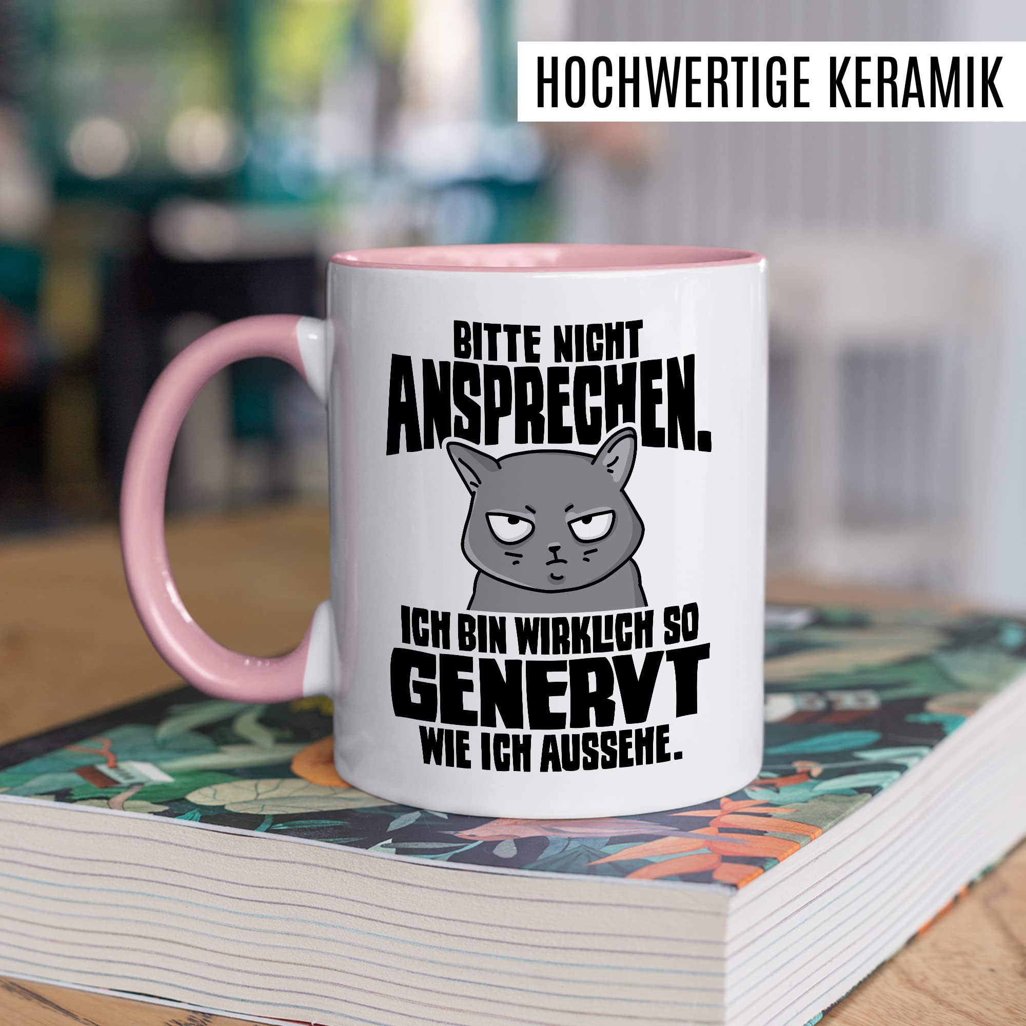 Lustige Tasse Spruch Kaffeetasse Sarkastisch Nicht ansprechen Kaffee-Becher Geschenk Büro Kollege Geschenkidee Kollegin Teetasse mit Motiv Humor