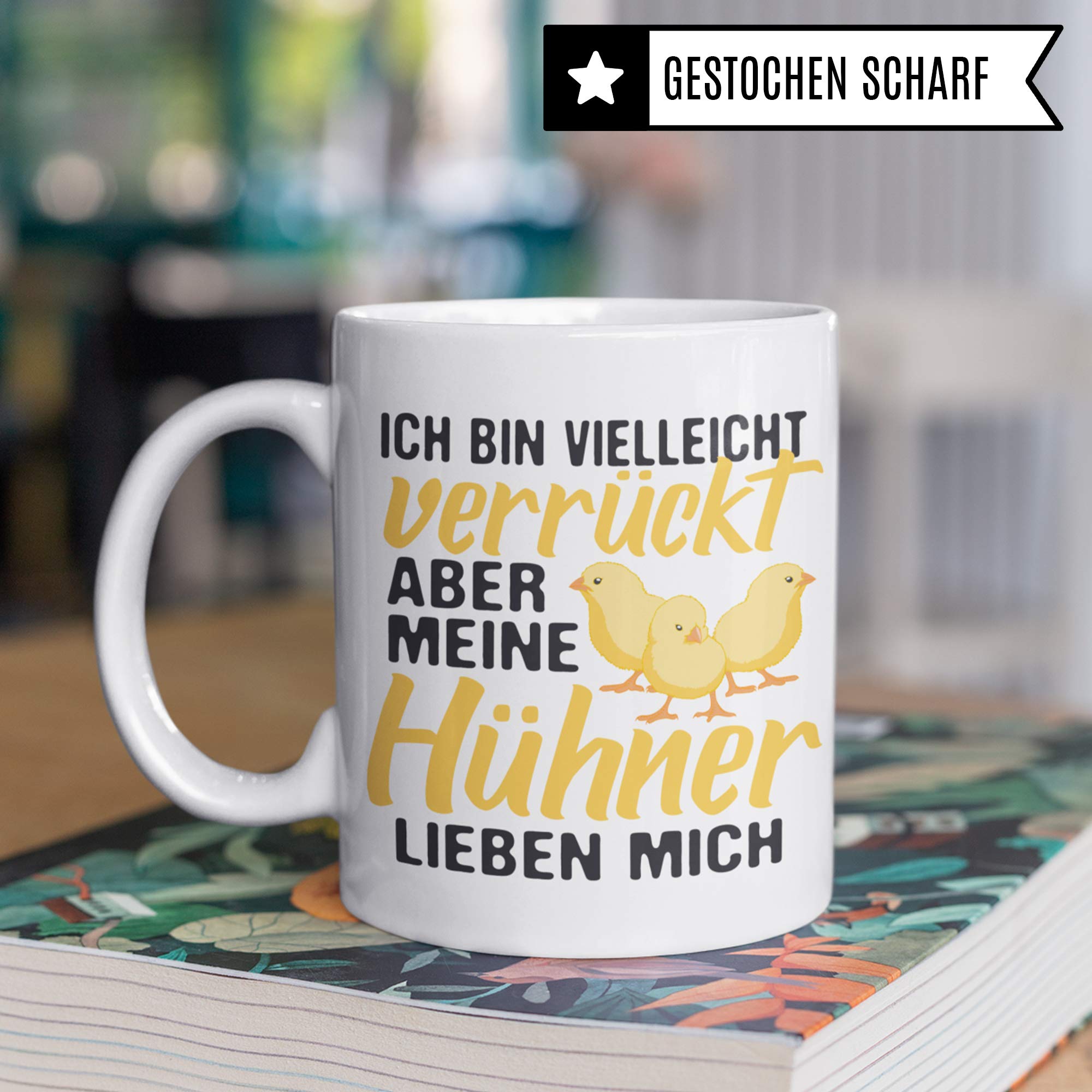 Pagma Druck Tasse Hühner Geschenk | Huhn Becher Geschenkidee | Kaffeetasse Küken Hühnerhalter Spruch Hühnerstall Motiv Kaffeebecher