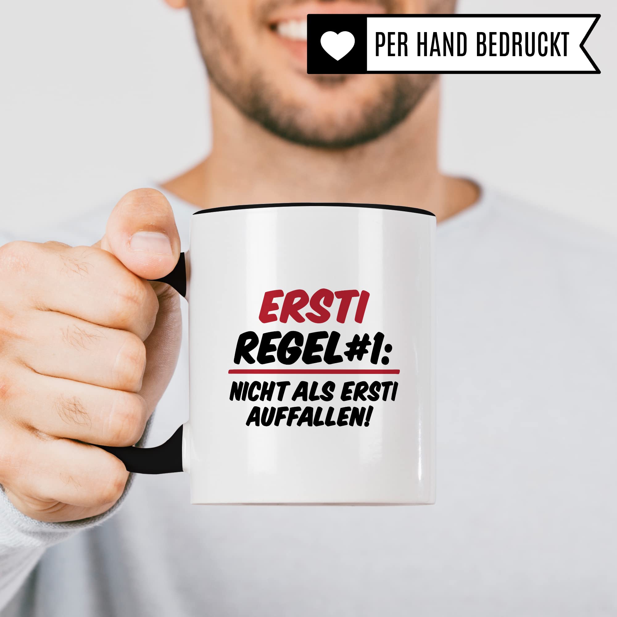 Ersti Tasse lustig Student Kaffeetasse Witz Studentin Kaffee-Becher Humor erstes Semester Geschenk Studienbeginn Geschenkidee Erstsemester Regel Nr 1 Regeln Verhaltensregeln