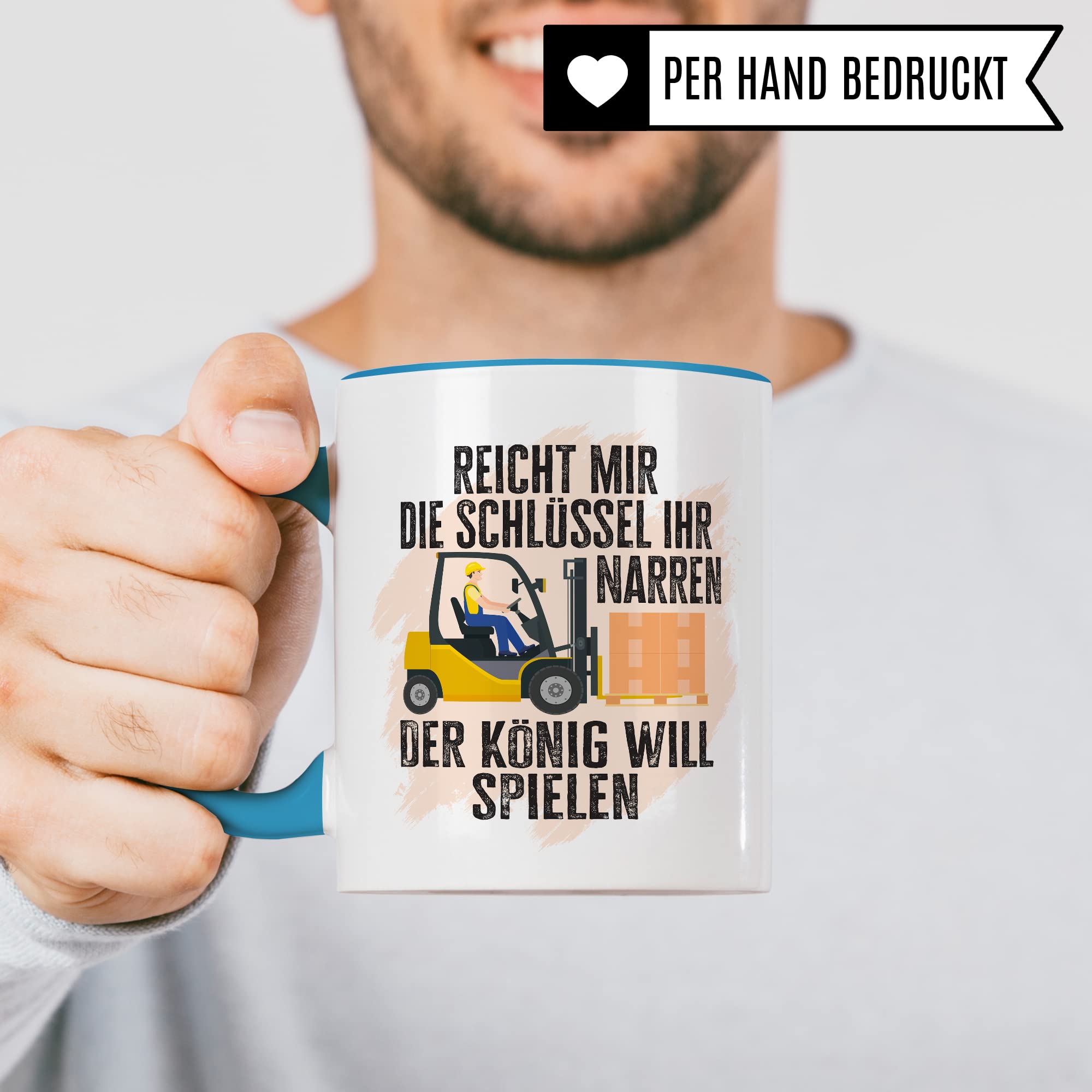 Tasse Staplerfahrer mit Spruch lustig Lagerist Geschenk Gabelstaplerfahrer Kaffee-Tasse böser Humor Kaffeebecher Lagerarbeiter Lagerlogistiker Geschenkidee