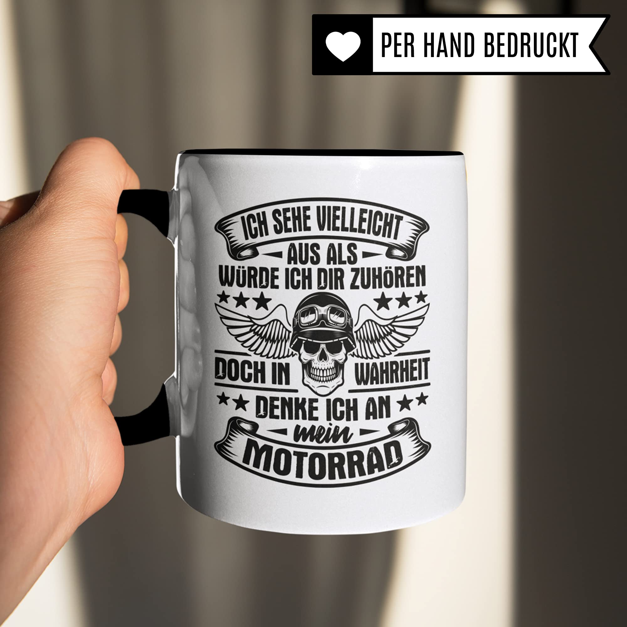 Motorrad Tasse Männer - Geschenk für Motorradfahrer Mototrradfans - Kaffeetasse Sprüche Biker Herren - Kaffeebecher Bike Geschenkidee