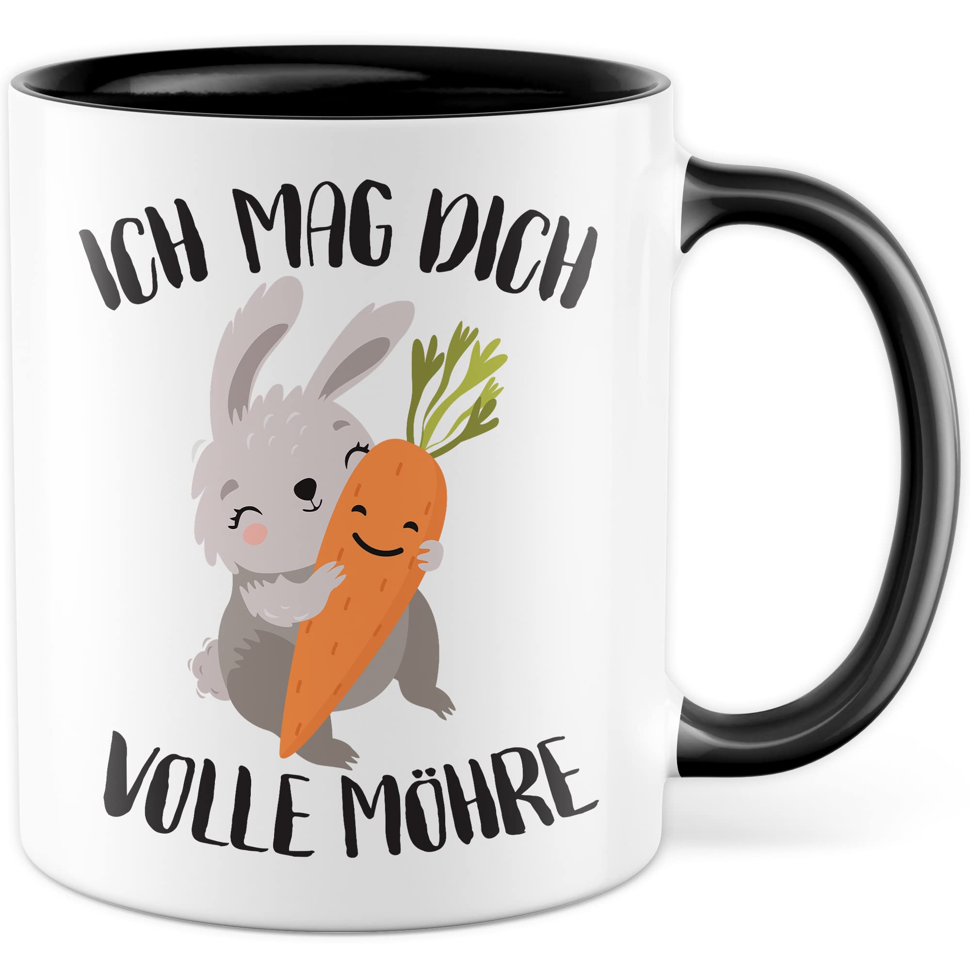 Süße Tasse Liebe Kaffeetasse Für Partner Geschenk Freundin Geschenkidee Freund Kaffee-Becher Mag dich volle Möhre Spruch Motiv süß Hase