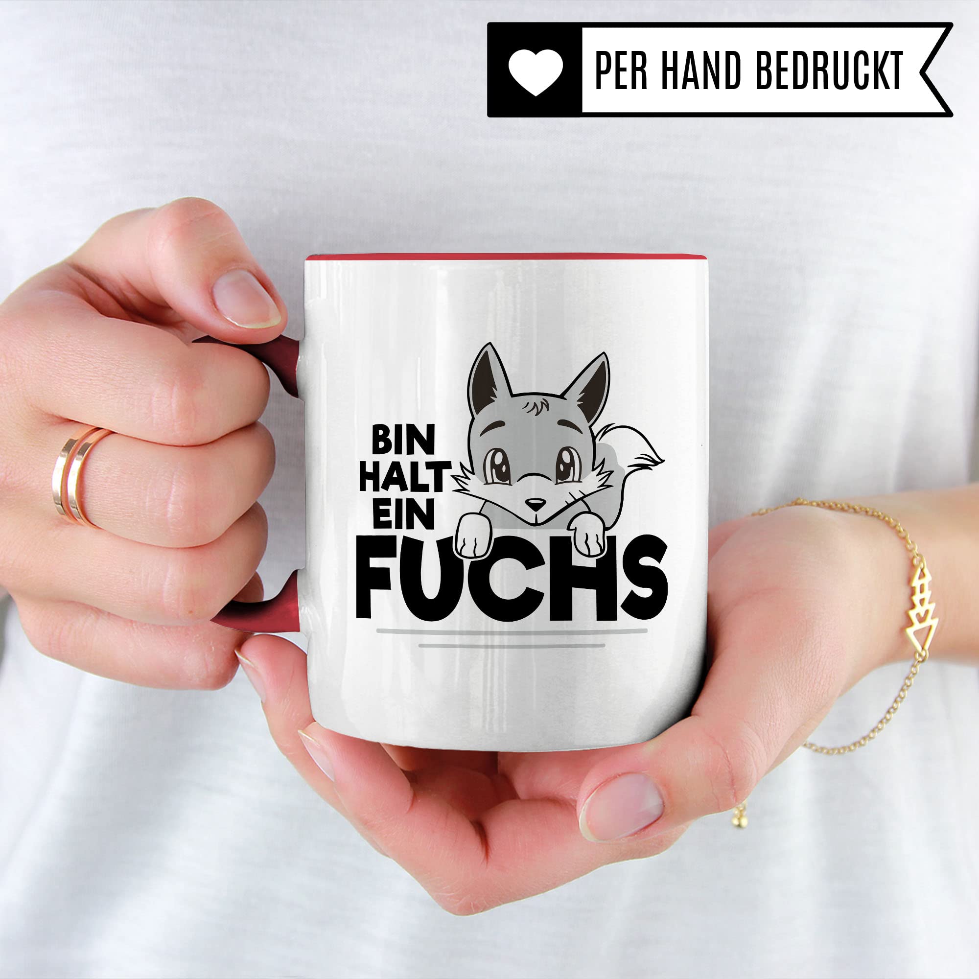 Fuchs Tasse, Bin halt ein Fuchs Spruch, Geschenk Schlaufuchs Besserwissen Schlaumeier, Fuchs-Motiv, Geschenk Kollegen Freund Freundin lustiger Fuchs Büro-Tasse