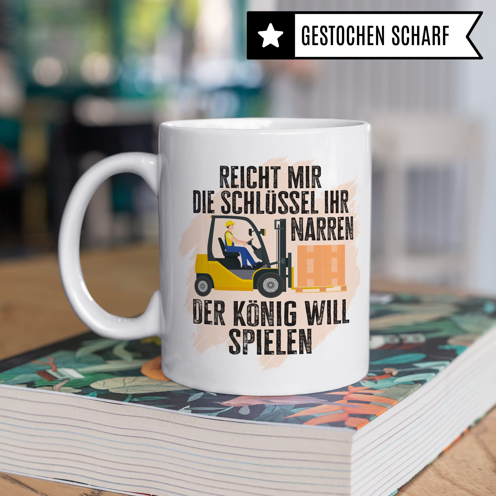 Tasse Staplerfahrer mit Spruch lustig Lagerist Geschenk Gabelstaplerfahrer Kaffee-Tasse böser Humor Kaffeebecher Lagerarbeiter Lagerlogistiker Geschenkidee