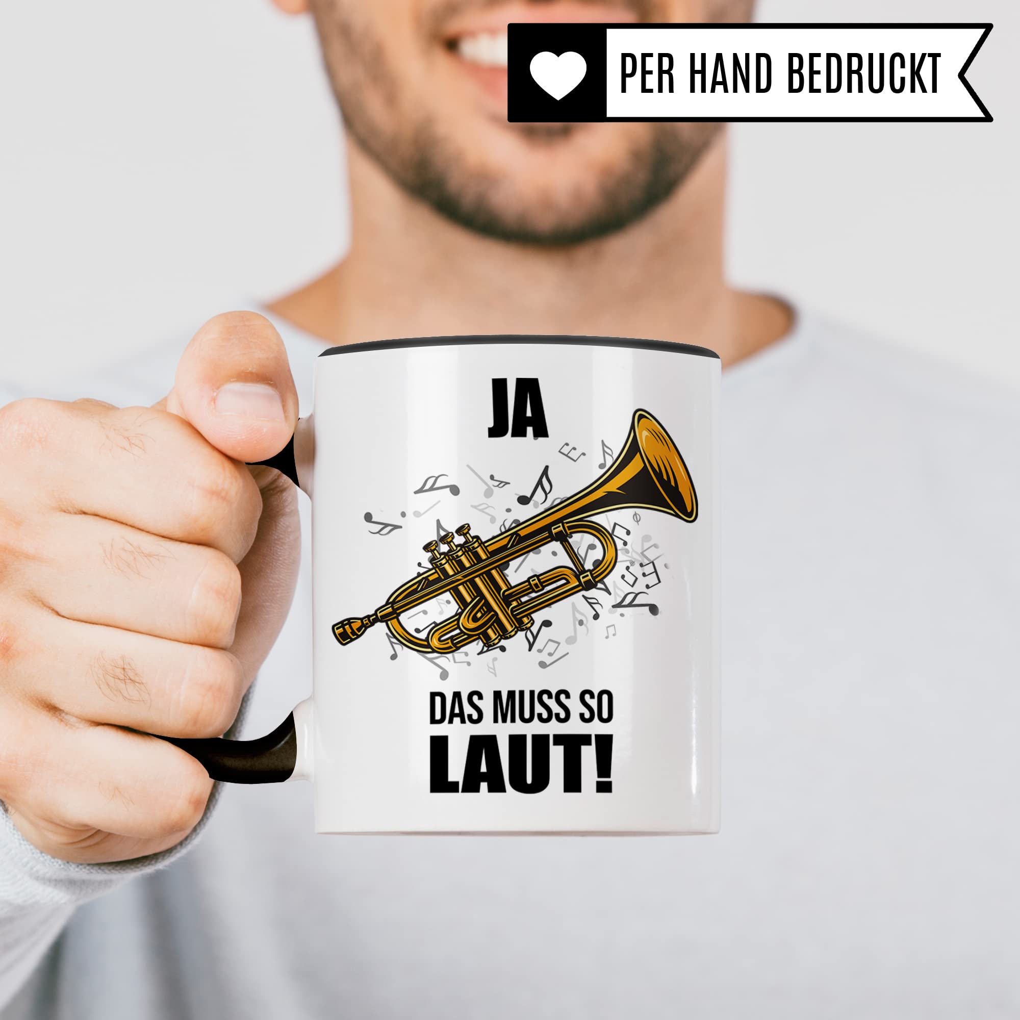 Trompete Tasse - Musik Geschenk für Trompeter - Kaffeetasse Musiker Trompetenspieler - Instrument Geschenkideen Becher Blechbläser Spruch Kaffeebecher