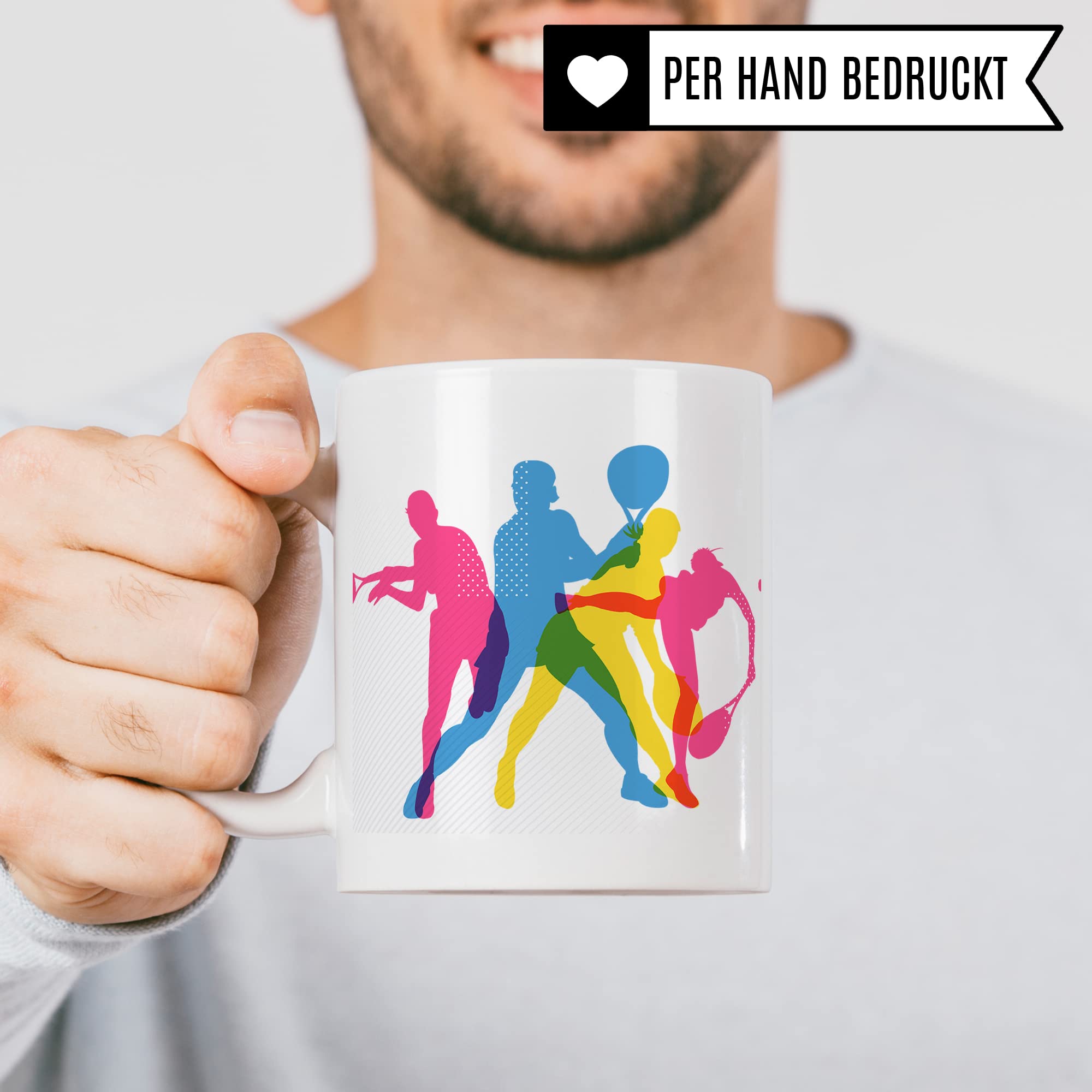 Tasse Tennis-Motiv, Geschenk Tennisspieler Tennis-Spielerin Grafik, Geschenkidee Tennisprofi Tennisliebhaber Spielpartner Kollegen, Kaffeetasse Kaffebecher