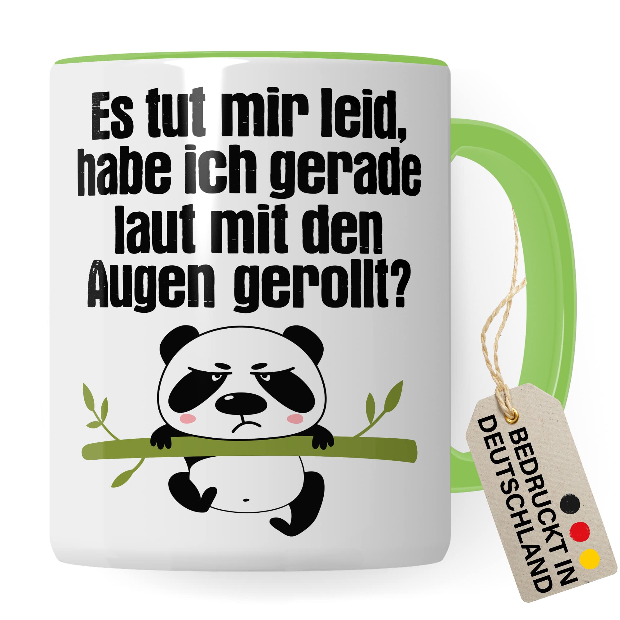 Tasse witzig Lustig Kaffeetasse Tasse fürs Büro Panda Tasse Augen rollen Spruch Kaffee-Becher Tassen Sprüche Witz Cool Kollegin Geschenk Geschenkidee