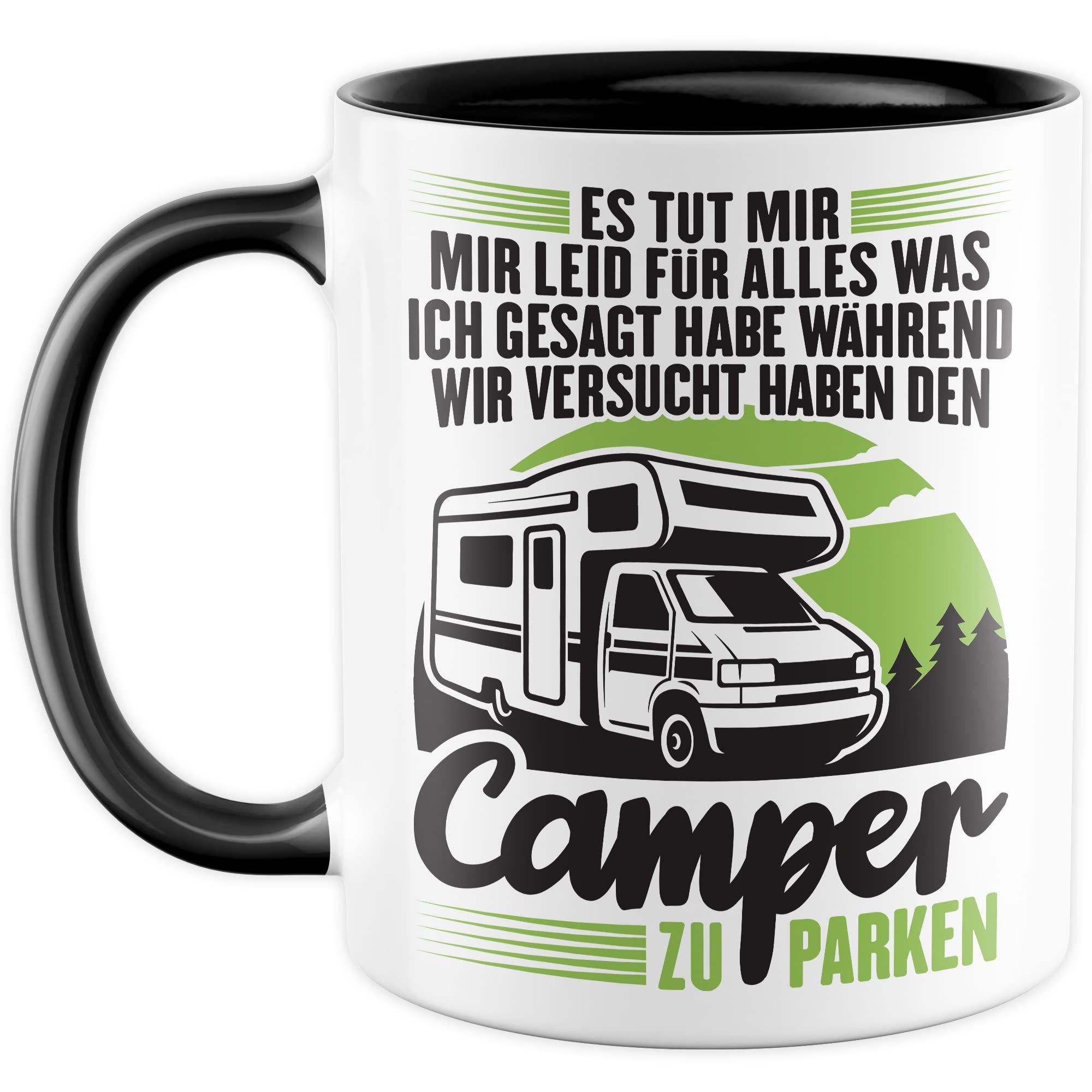 Camper Tasse Camping Kaffeetasse lustig Wohnwagen Humor Wohnmobil parken Spruch Kaffee-Becher Geschenkidee Outdoorfans Camperin Campingvan Campingwagen Campingplatz Camping Geschenk