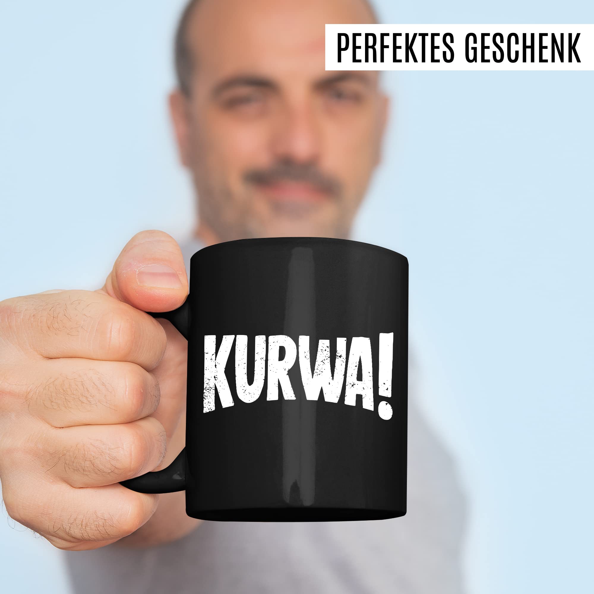 Kurwa Tasse lustige Kaffeetasse mit Spruch polnisch Kaffee-Becher Polen Witz kurwa mac Geschenkidee Pole Polin Geschenk Ostblock Polnisch Sarkasmus Schimpfwort Beleidigung Sprache