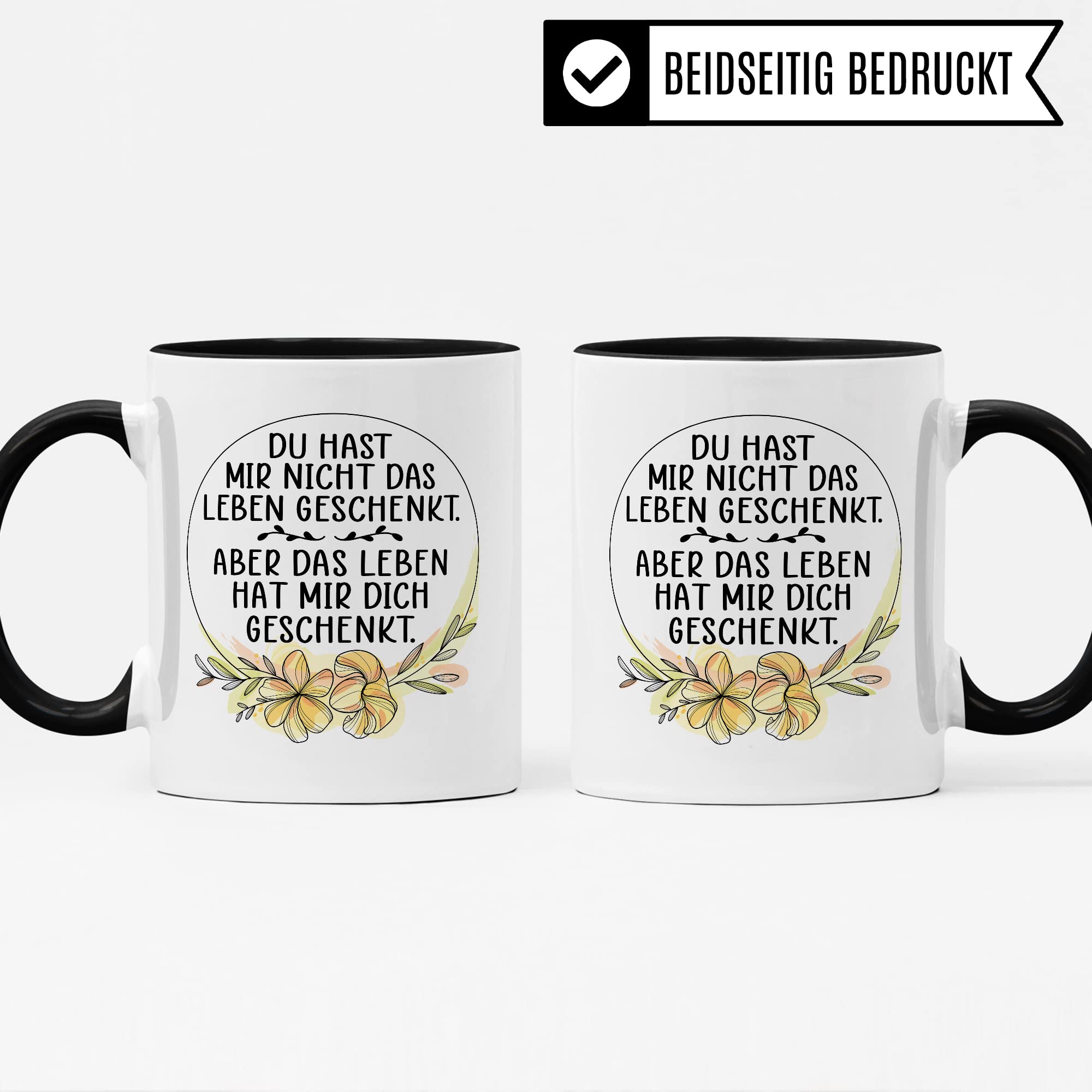 Tasse Pflegemama Geschenk, Das Leben hat mir dich geschenkt Geschenkidee Pflegemutter Tasse mit Spruch Kaffee-Becher Kaffeetasse Stiefmutter Ziehmutter Ersatzmama