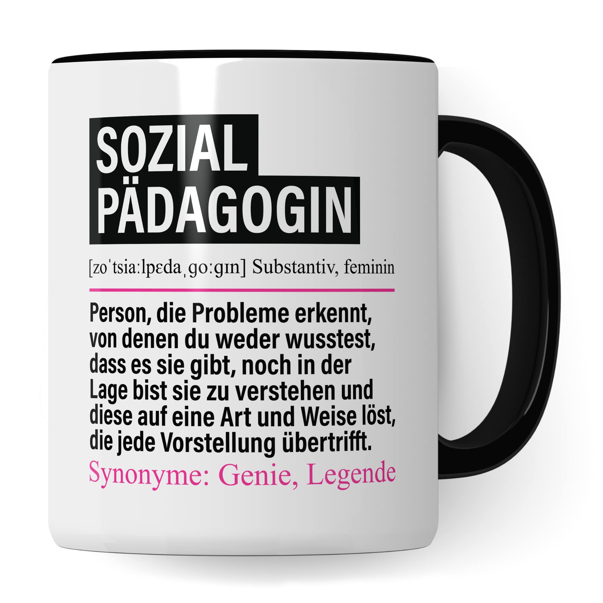 Tasse Sozialpädagogin lustig, Sozialpädagogin Geschenk Beruf, Spruch Kaffeebecher Sozialpädagogik Geschenkidee, Beruf Sozialpädagoginnen Kaffee-Tasse Teetasse Becher