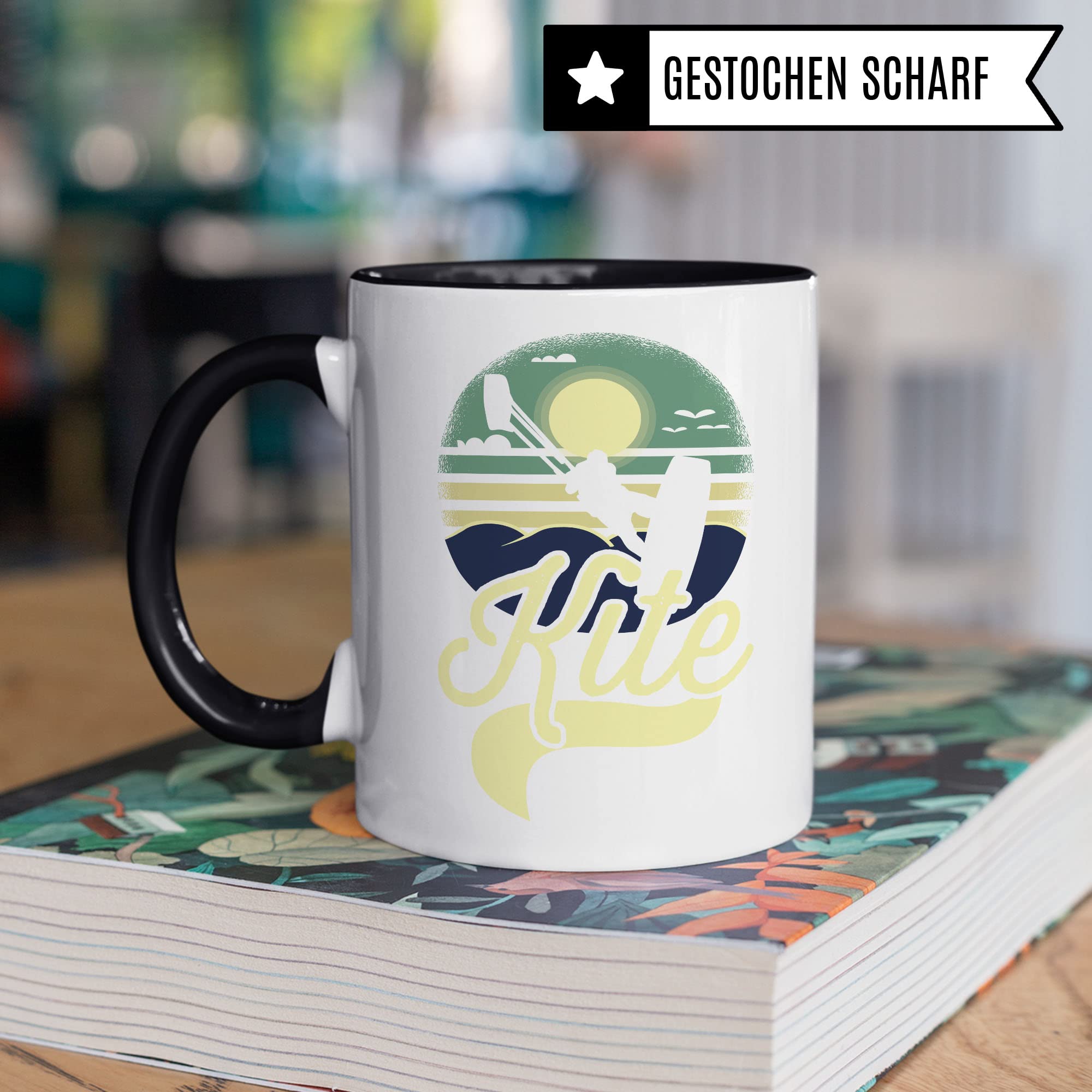 Kite Tasse Geschenkidee Kiten Kaffeetasse Geschenk für Kiter Kaffeebecher Surf Becher