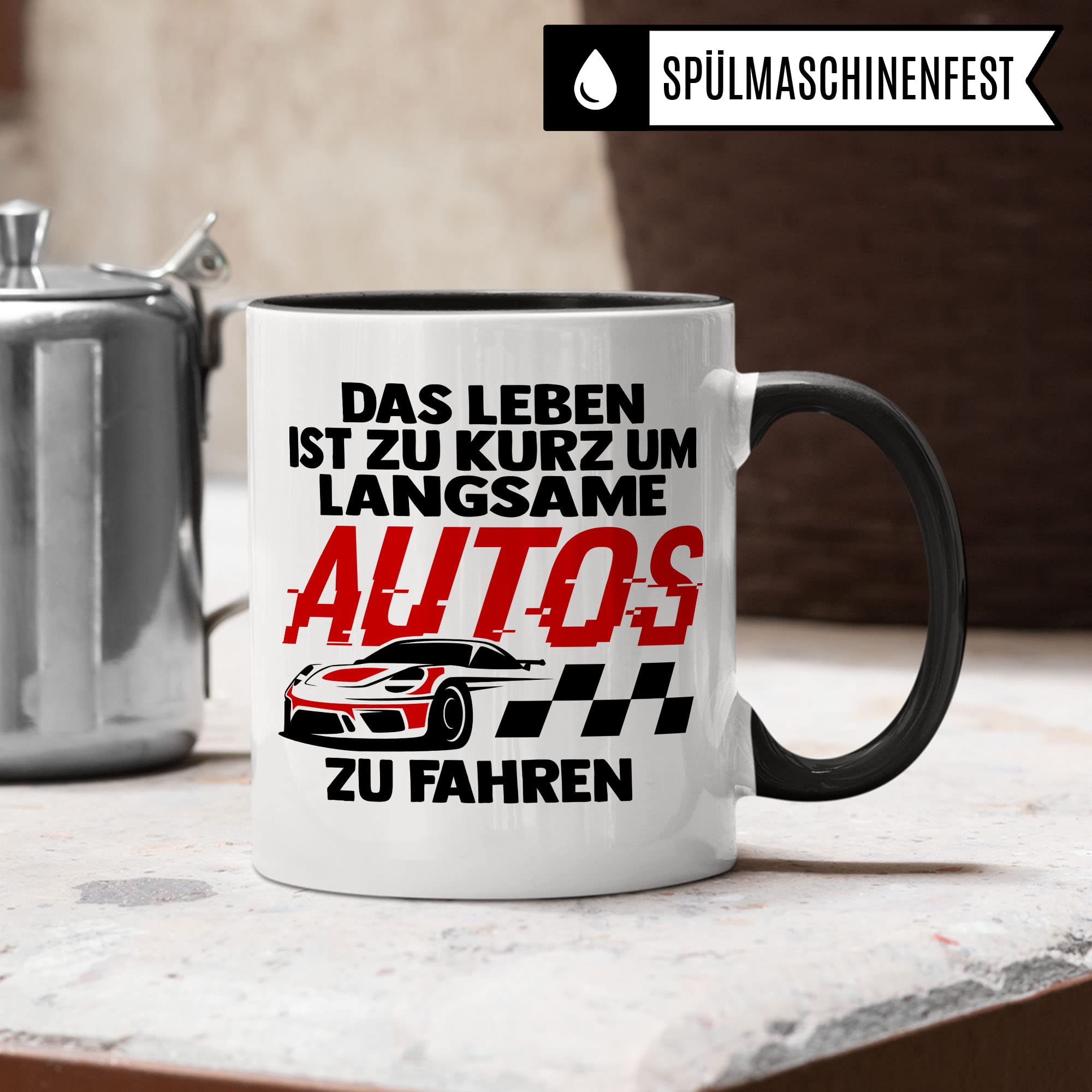 Auto Tasse Geschenk für Autoliebhaber Auto-Schrauber Männer Autofan Auto-Tuner Kaffeetasse Coupe Cabrio Tuning Geschenke für Ihn KFZ Autoverrückt Geschenkidee