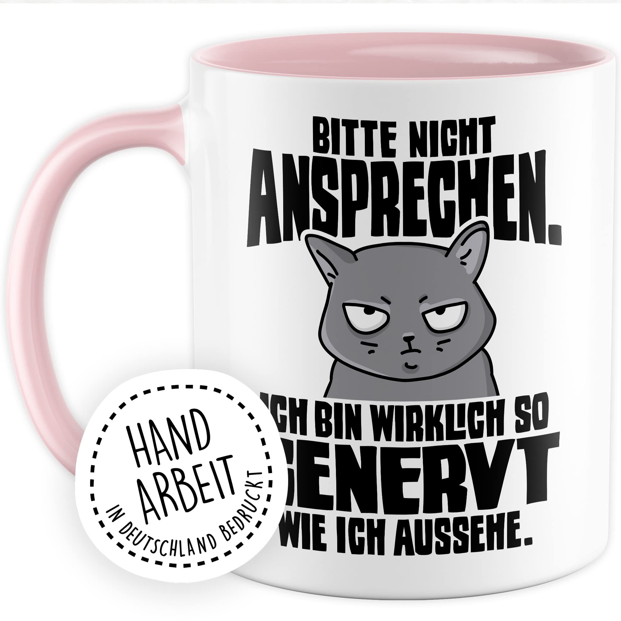 Lustige Tasse Spruch Kaffeetasse Sarkastisch Nicht ansprechen Kaffee-Becher Geschenk Büro Kollege Geschenkidee Kollegin Teetasse mit Motiv Humor